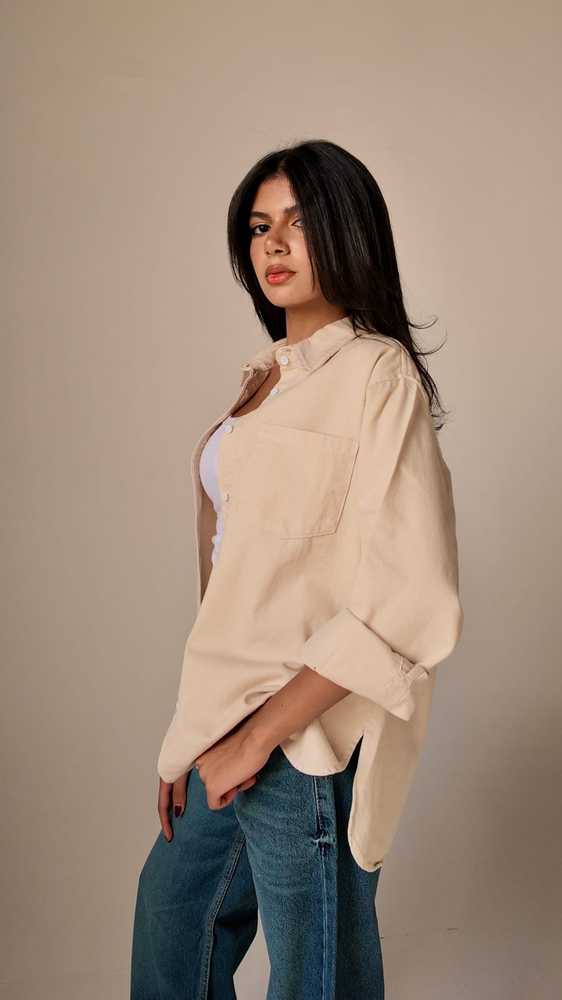 Oversized Beige Shirt