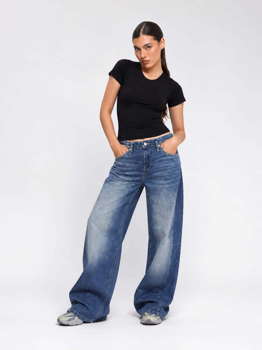 Super Baggy Mid-Rise – Deep Vintage Blue Jeans Super Baggy CIZARO - Cizaro Jeans