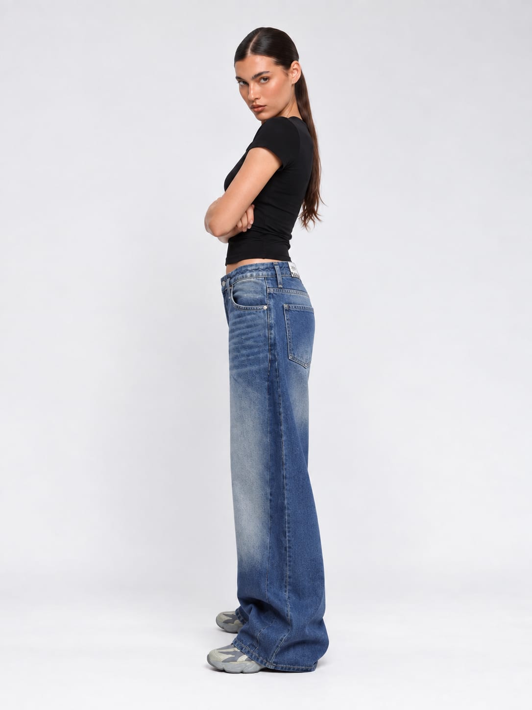 Super Baggy Mid-Rise – Deep Vintage Blue Jeans Super Baggy CIZARO - Cizaro Jeans