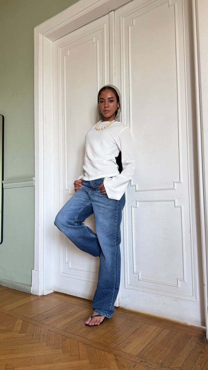 Straight High-Waist Light Vintage Blue Jeans