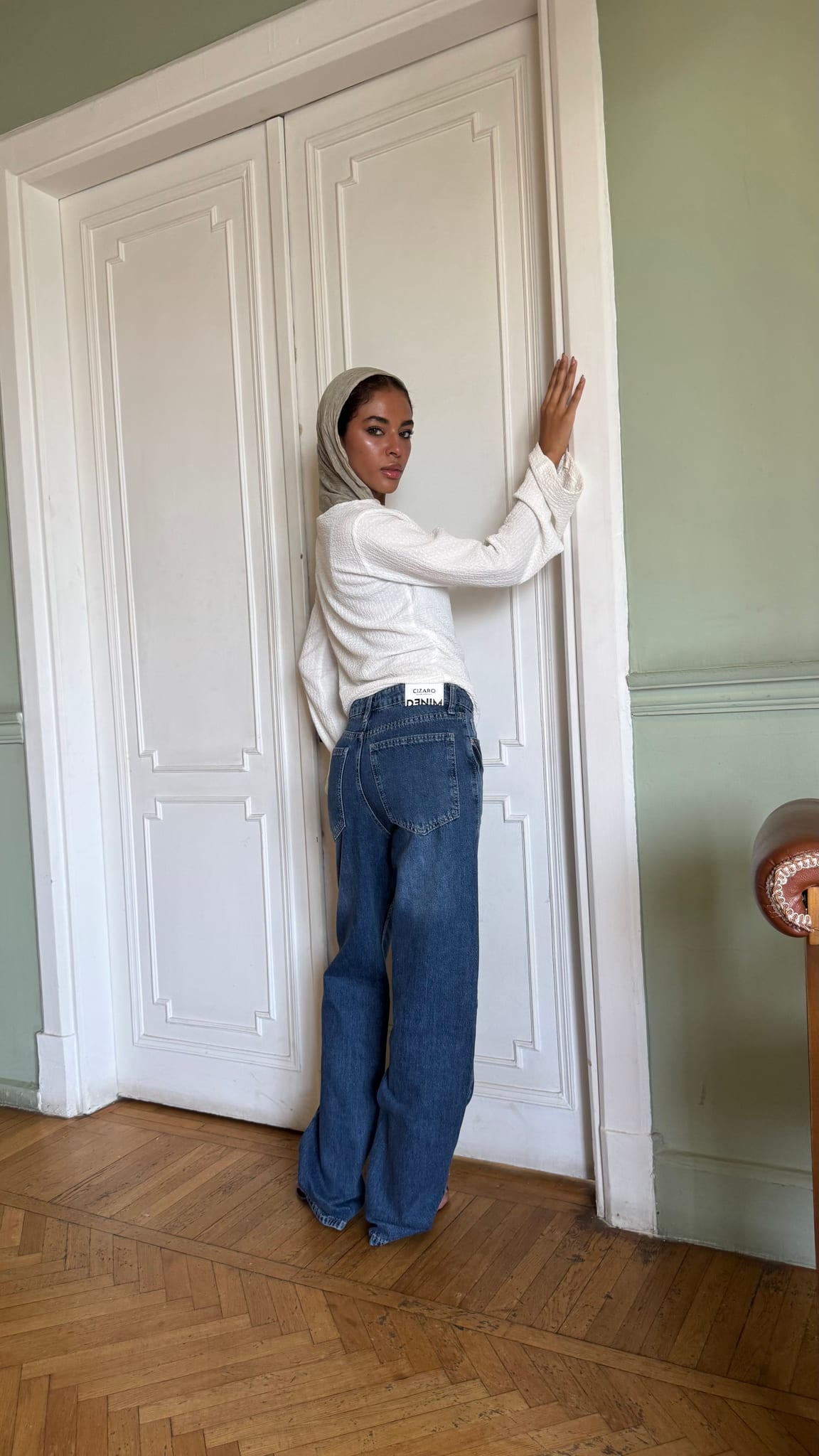 Straight High-Waist Light Vintage Blue Jeans