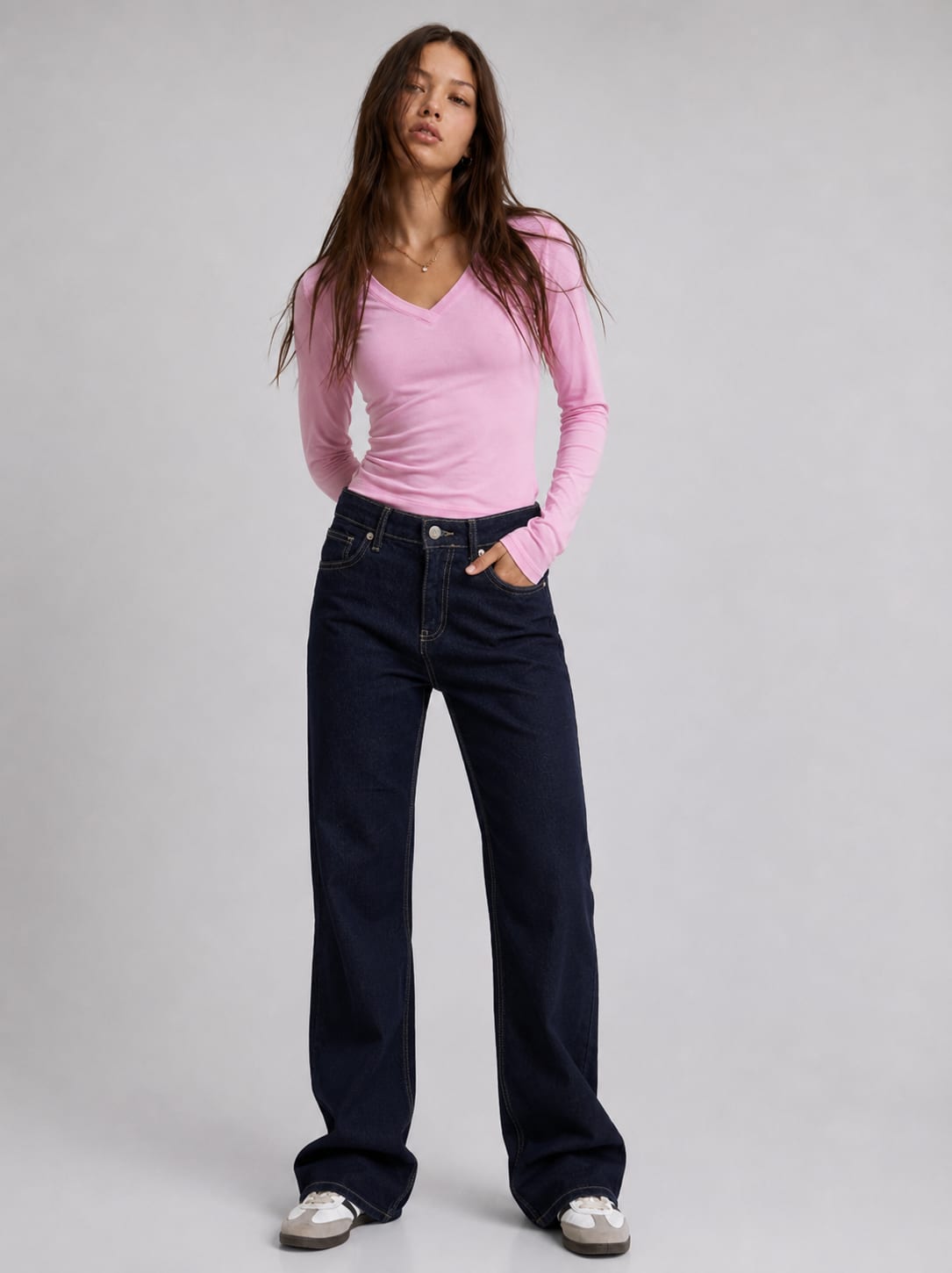 Straight High-Waist Dark Indigo Jeans
