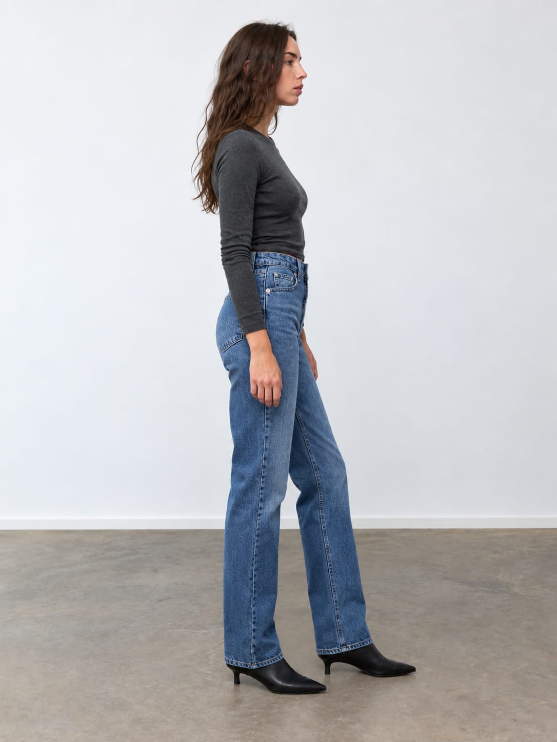 Straight High-Waist Ocean Blue Jeans Straight CIZARO - Cizaro Jeans