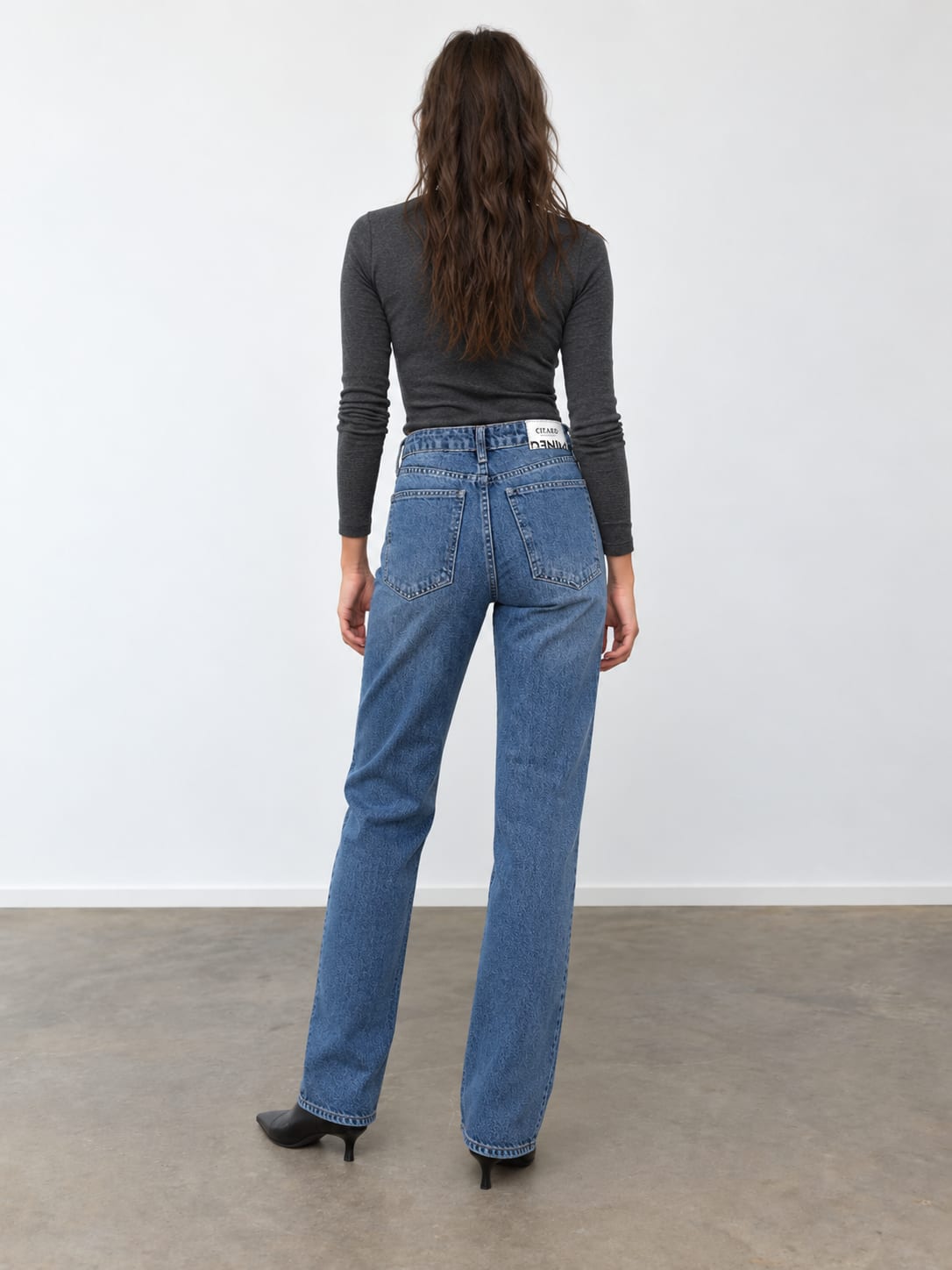 Straight High-Waist Ocean Blue Jeans Straight CIZARO - Cizaro Jeans