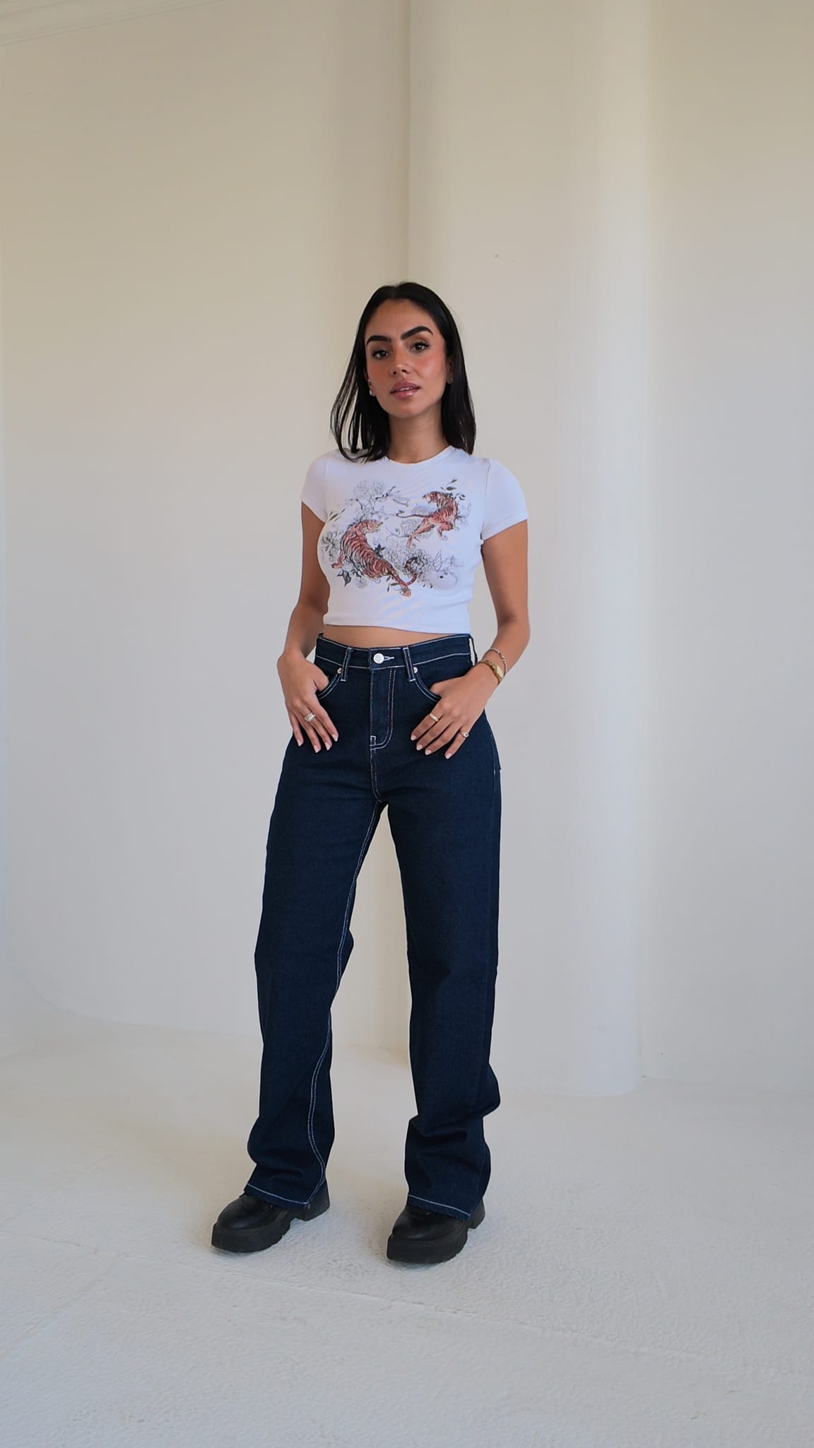 Straight – High-Waist Raw Denim Jeans Straight CIZARO - Cizaro Jeans