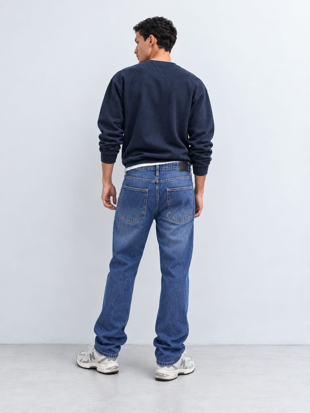 Straight Fit Mid Washed Blue Jeans Straight CIZARO - Cizaro Jeans