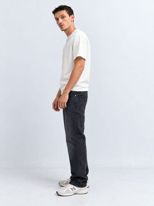 Straight Fit Washed Black Jeans Straight CIZARO - Cizaro Jeans