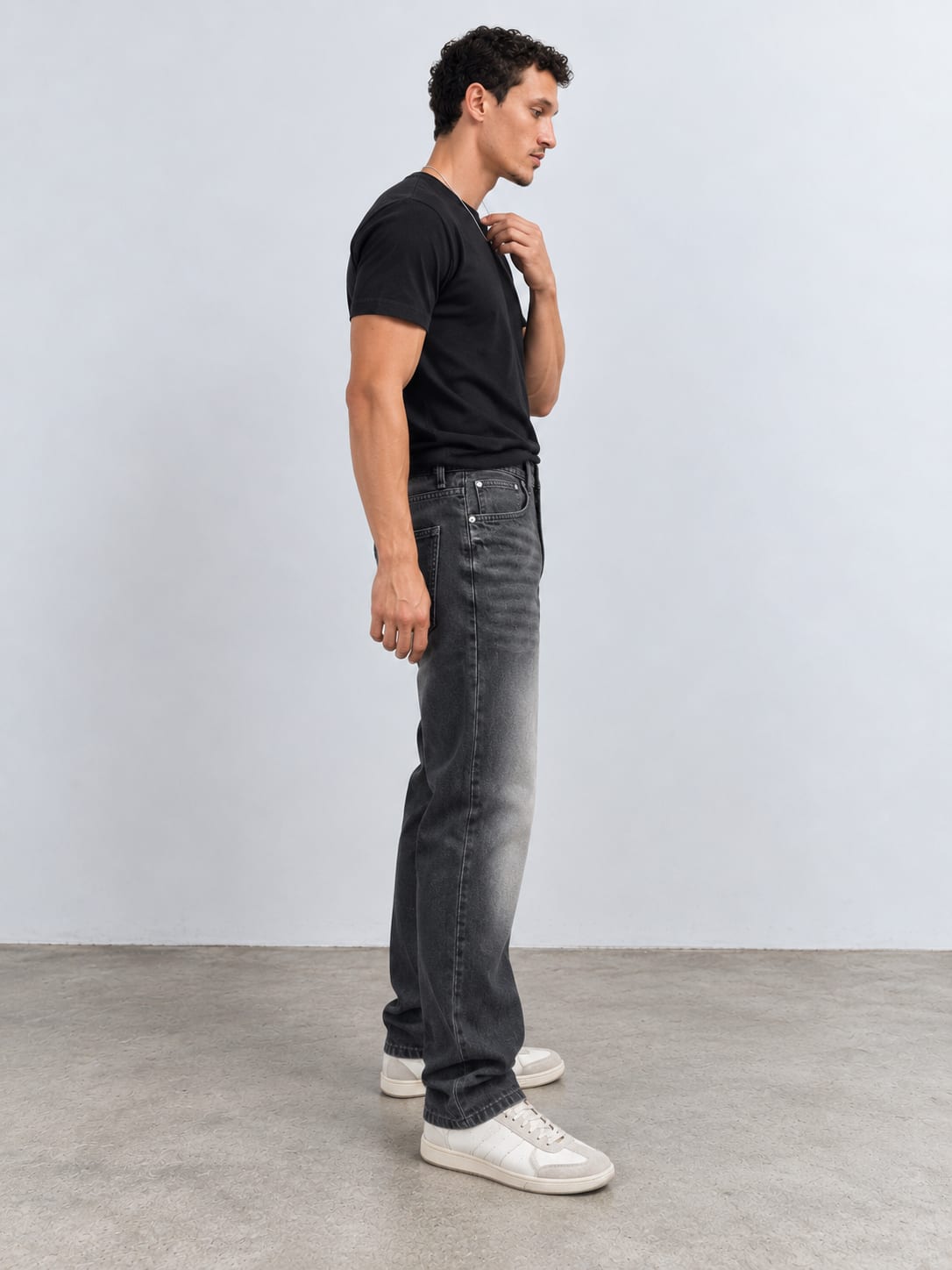 Straight Washed Gray Jeans Straight CIZARO - Cizaro Jeans