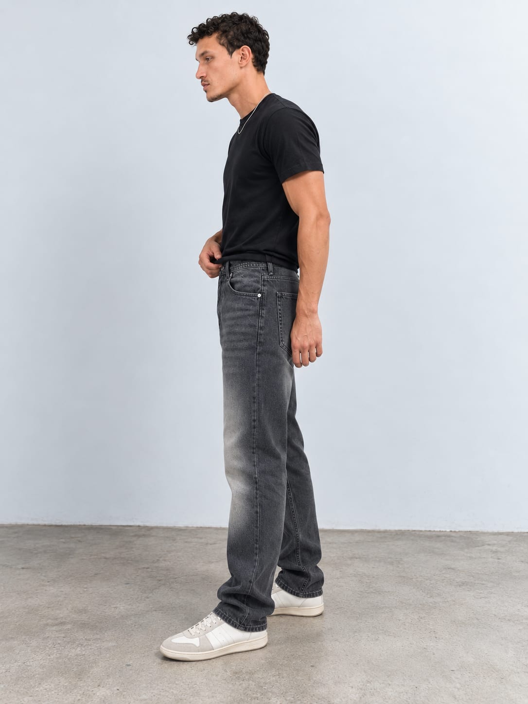 Straight Washed Gray Jeans Straight CIZARO - Cizaro Jeans