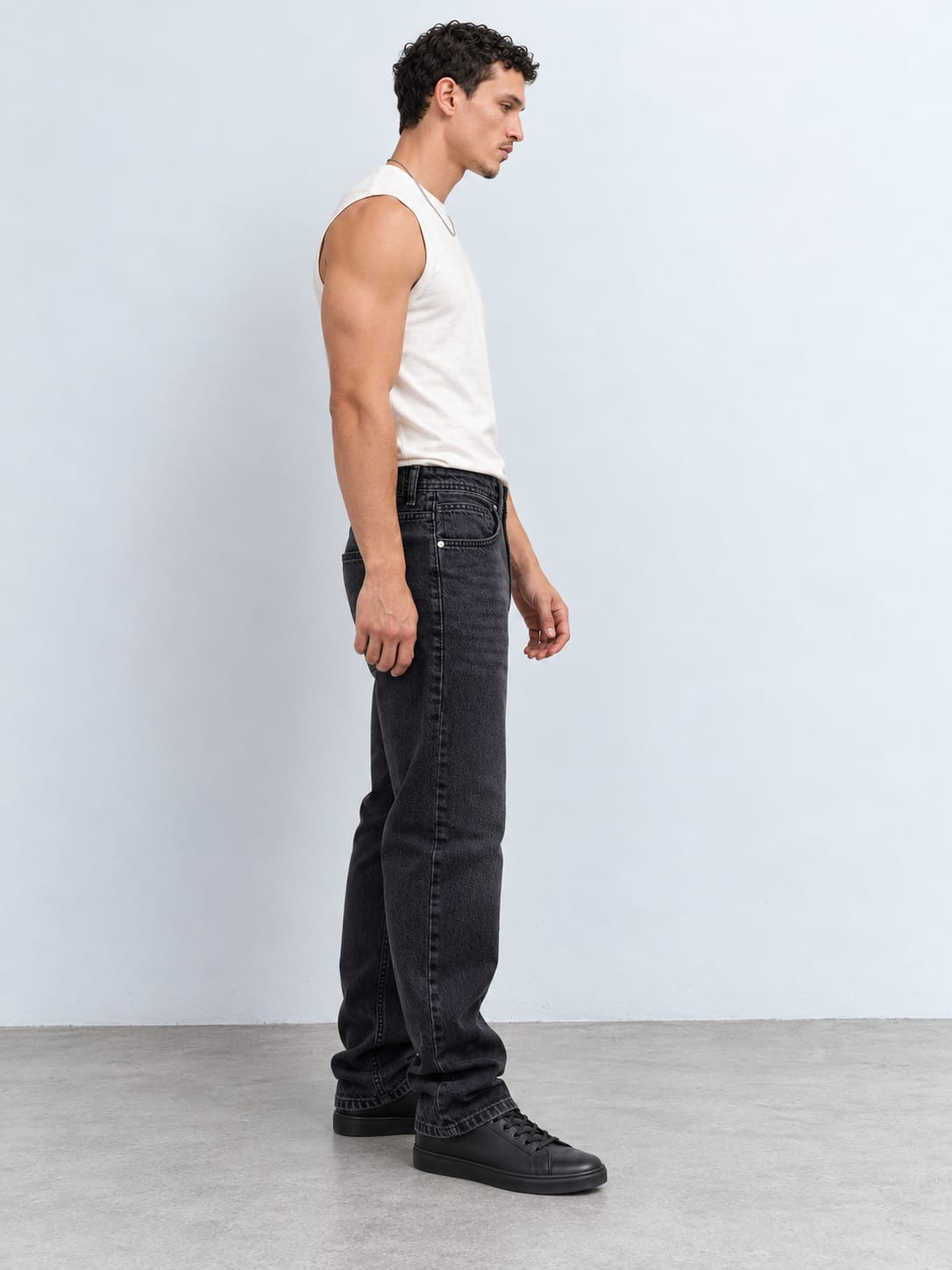 Straight Washed Black Jeans Straight CIZARO - Cizaro Jeans