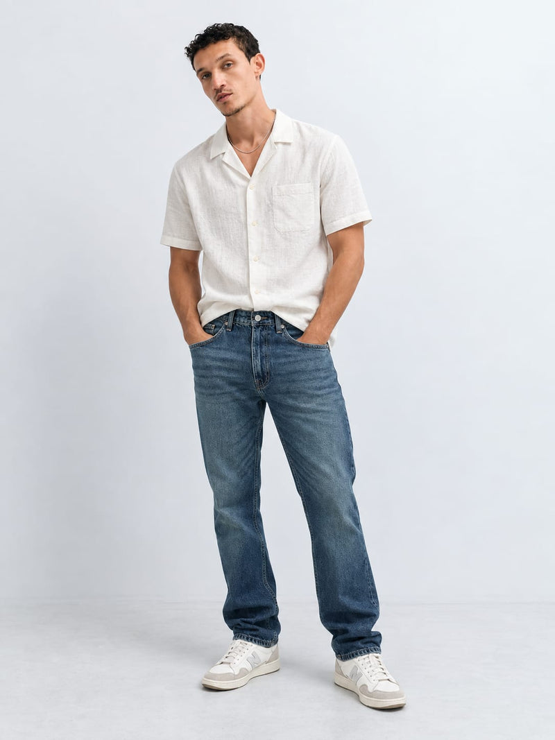 Straight Fit Mid Vintage Blue Jeans Straight CIZARO - Cizaro Jeans