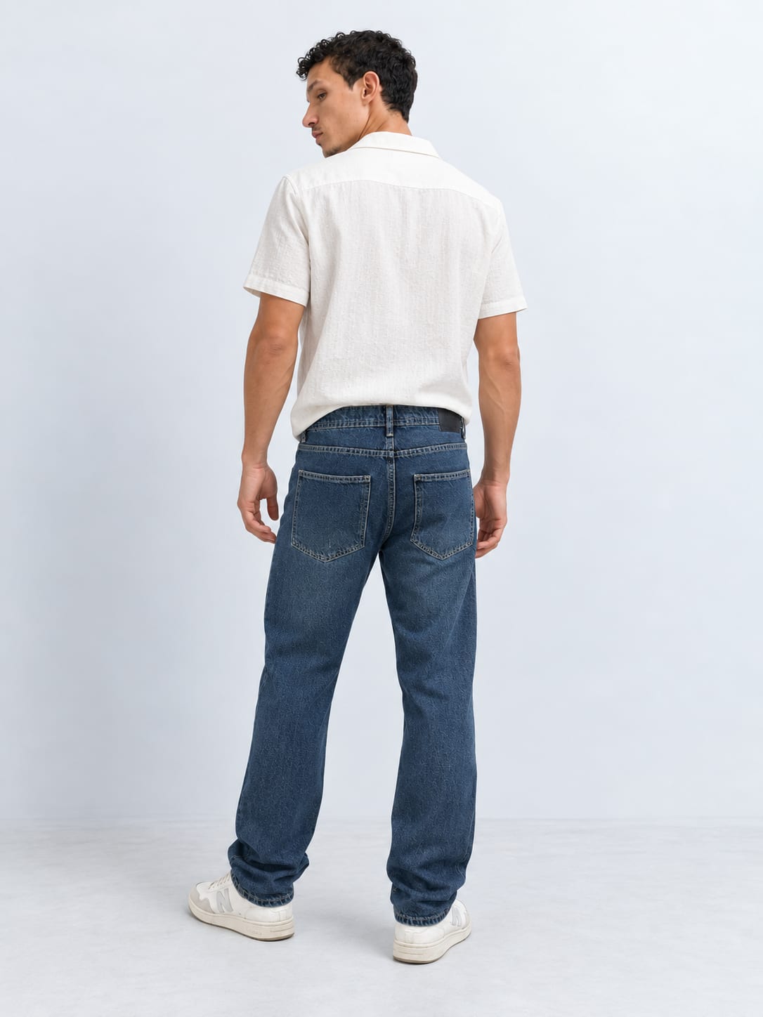 Straight Fit Mid Vintage Blue Jeans Straight CIZARO - Cizaro Jeans