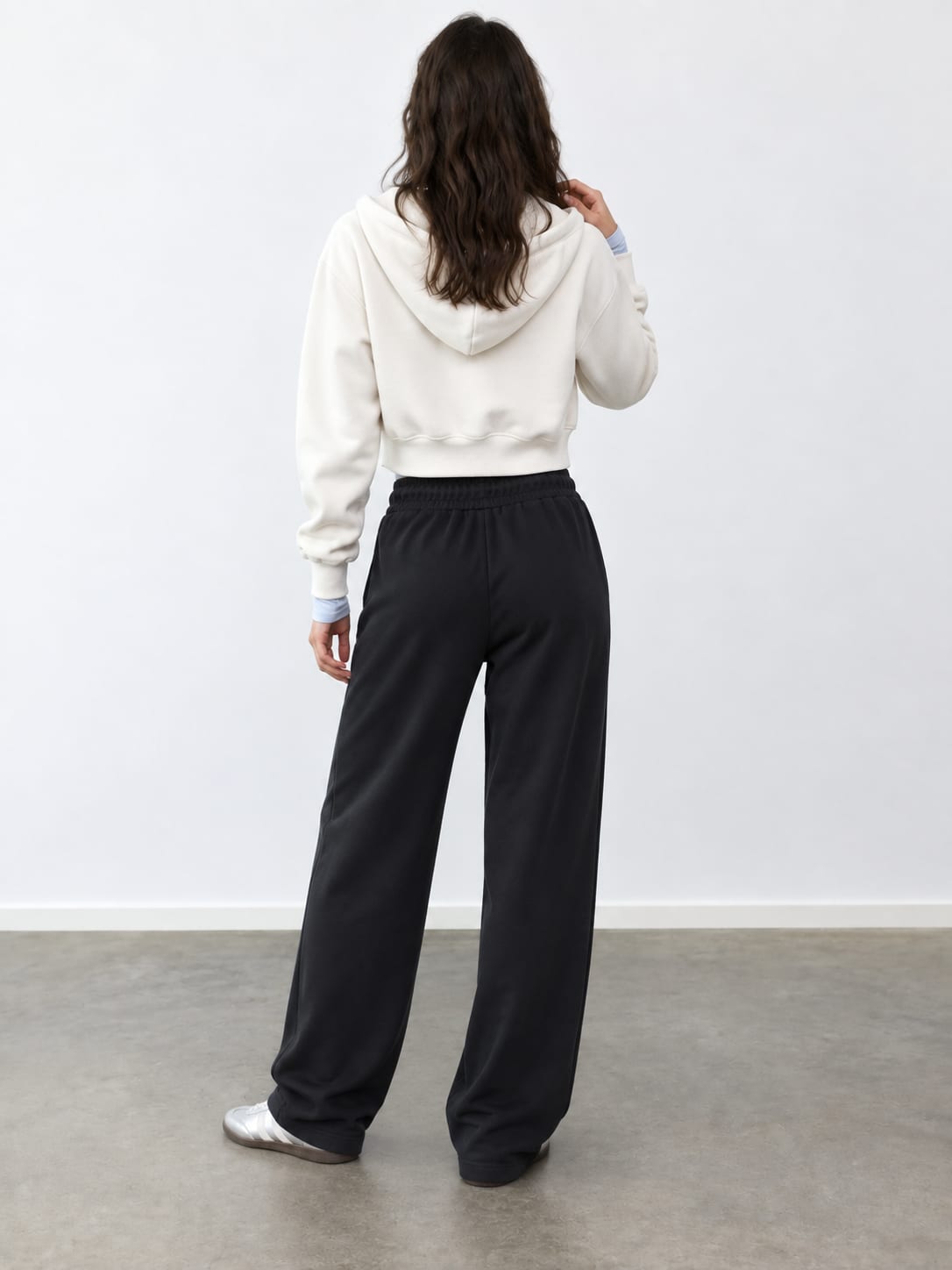 Black Wide-Leg Sweatpants Sweatpants CIZARO - Cizaro Jeans
