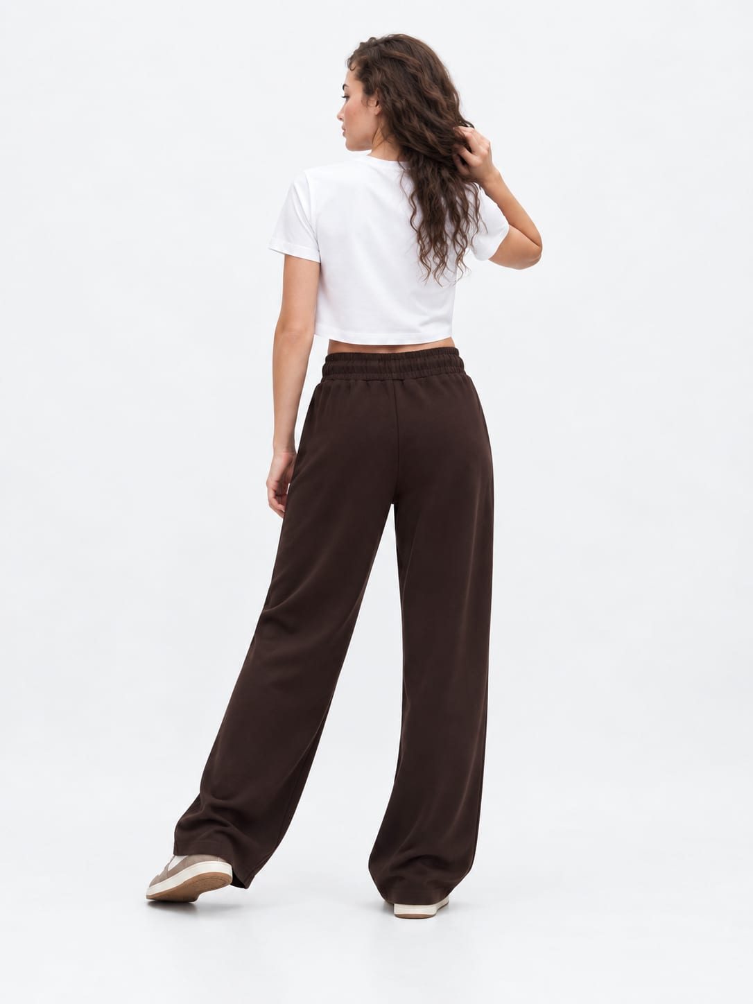 Brown Wide-Leg Sweatpants Sweat pants CIZARO - Cizaro Jeans
