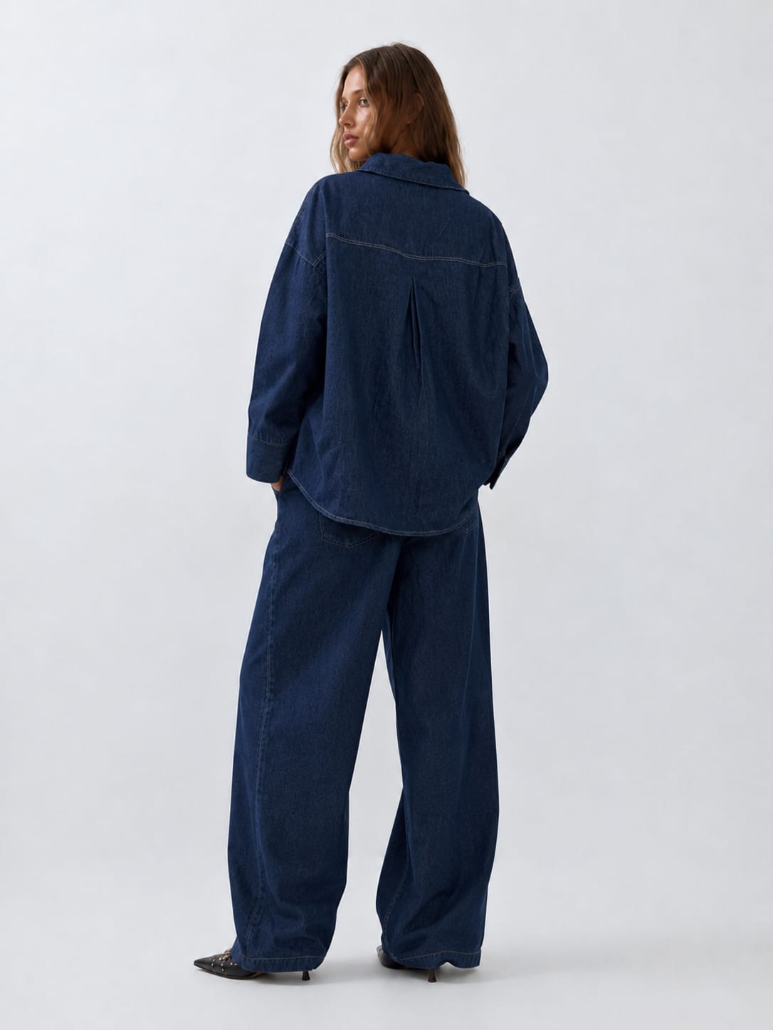 Wide-Leg Drawstring Raw Denim Pants Wide-leg CIZARO - Cizaro Jeans