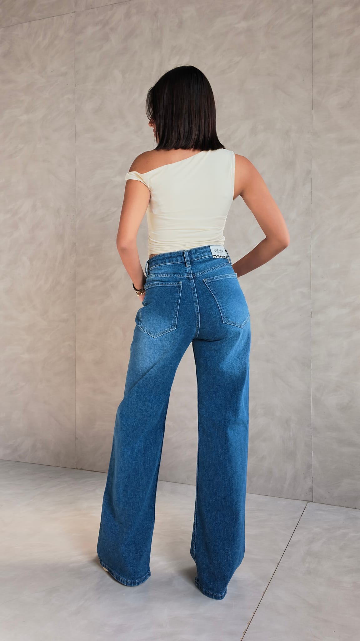 Ultra Comfort Baggy High-Waist Mid Vintage Blue Jeans