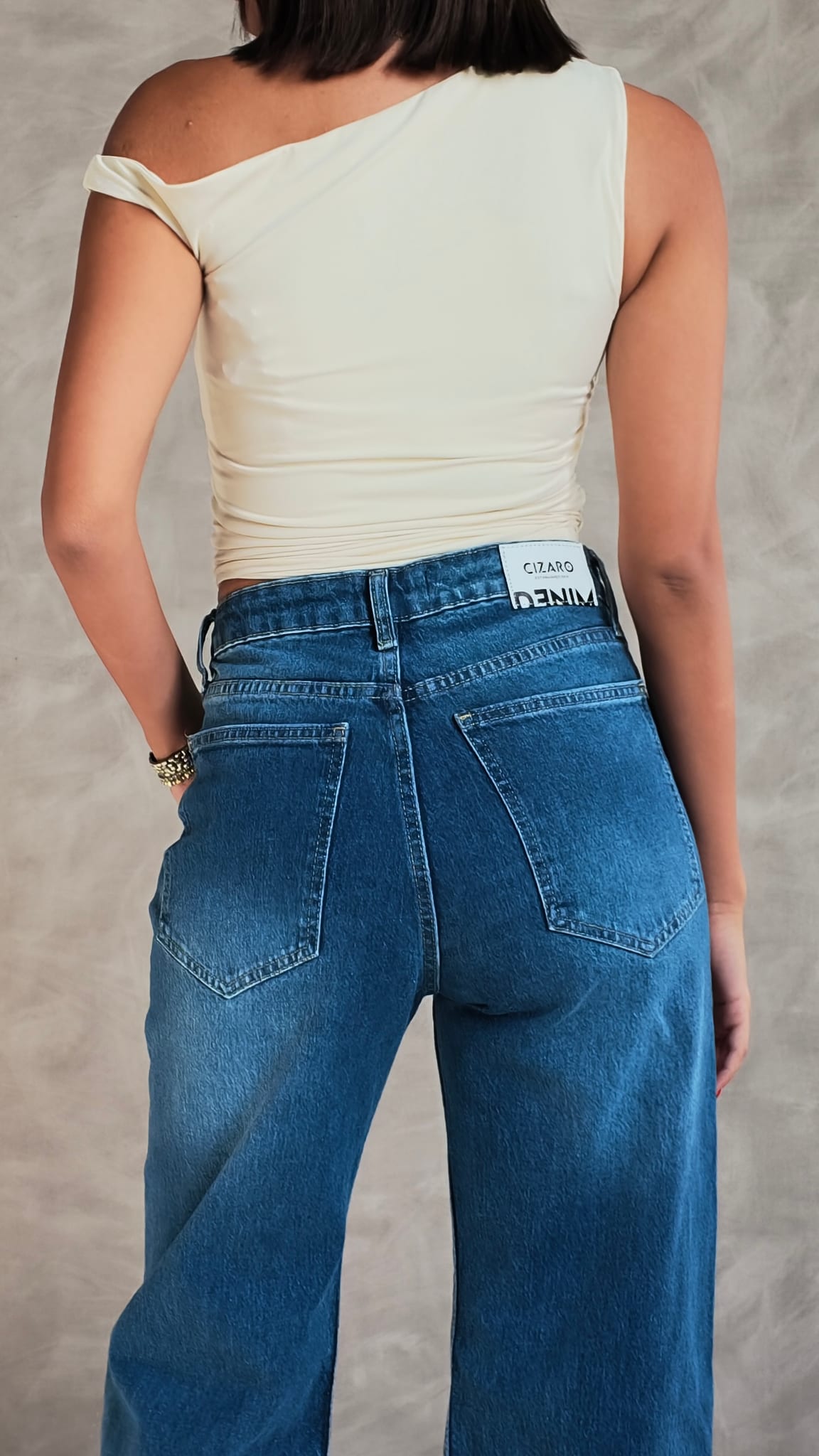 Ultra Comfort Baggy High-Waist Mid Vintage Blue Jeans