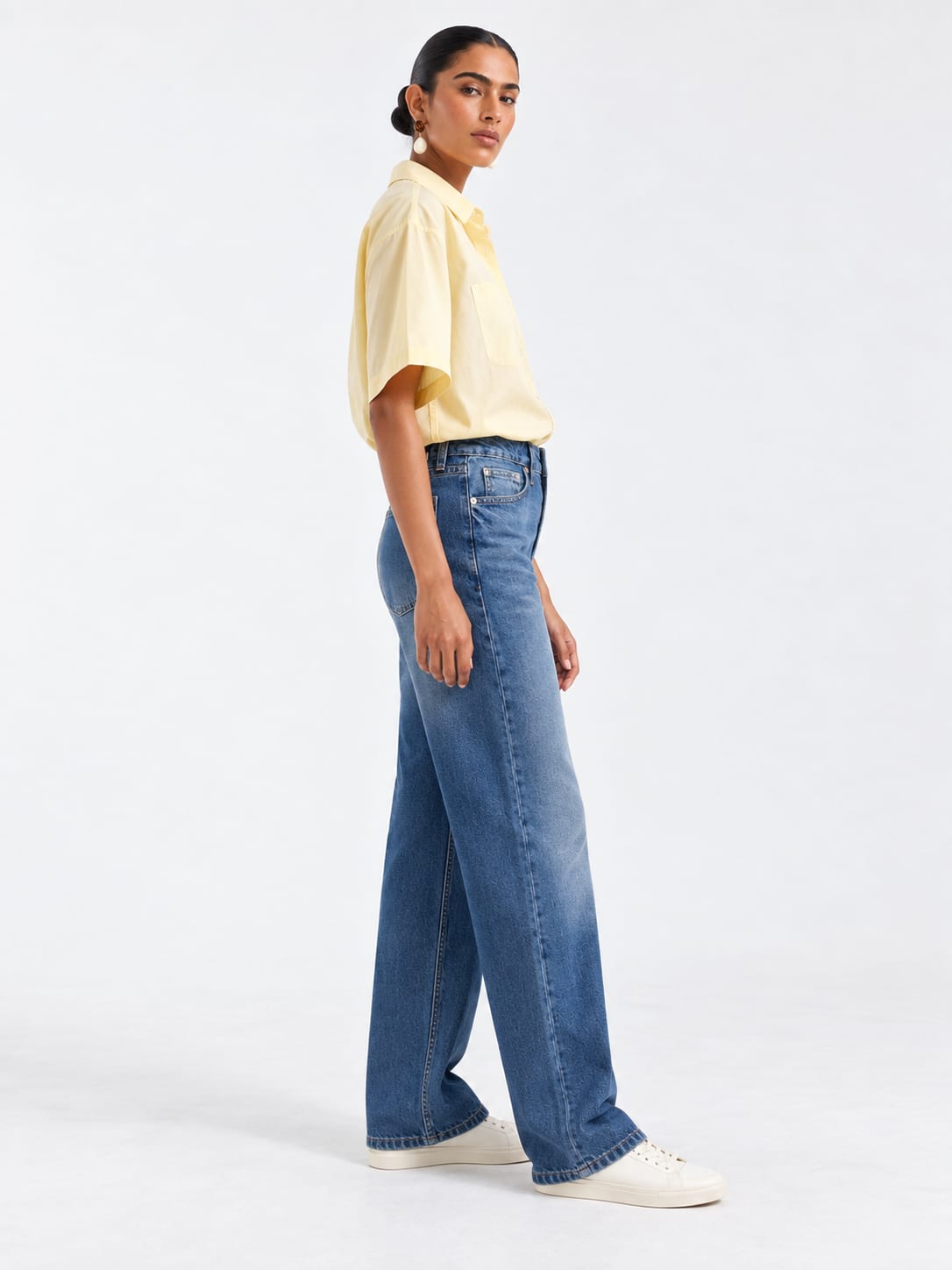 Ultra Comfort wide leg High waist Faded blue jeans Wide-leg CIZARO - Cizaro Jeans