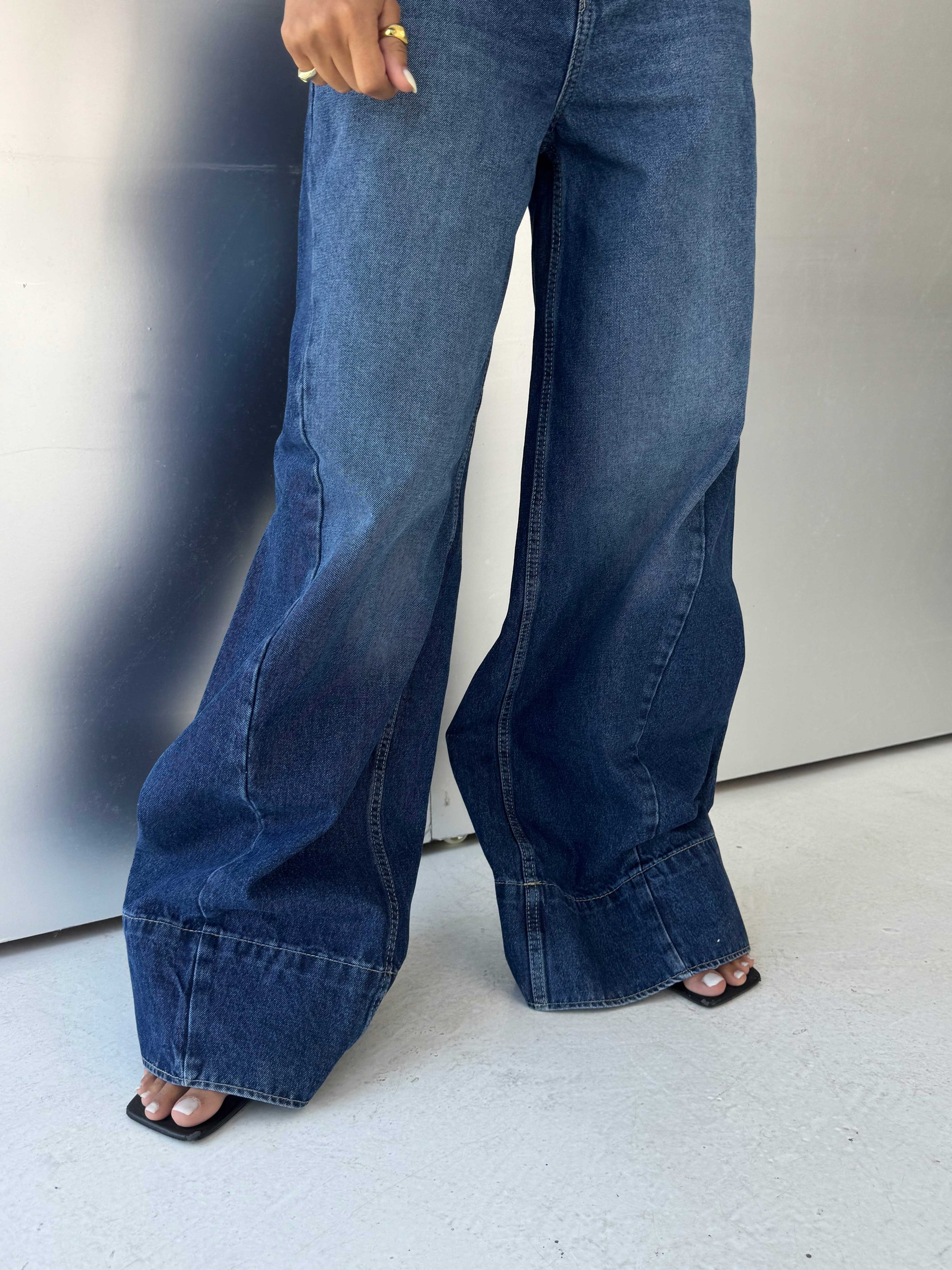 Extreme wide leg High waist Ocean blue jeans