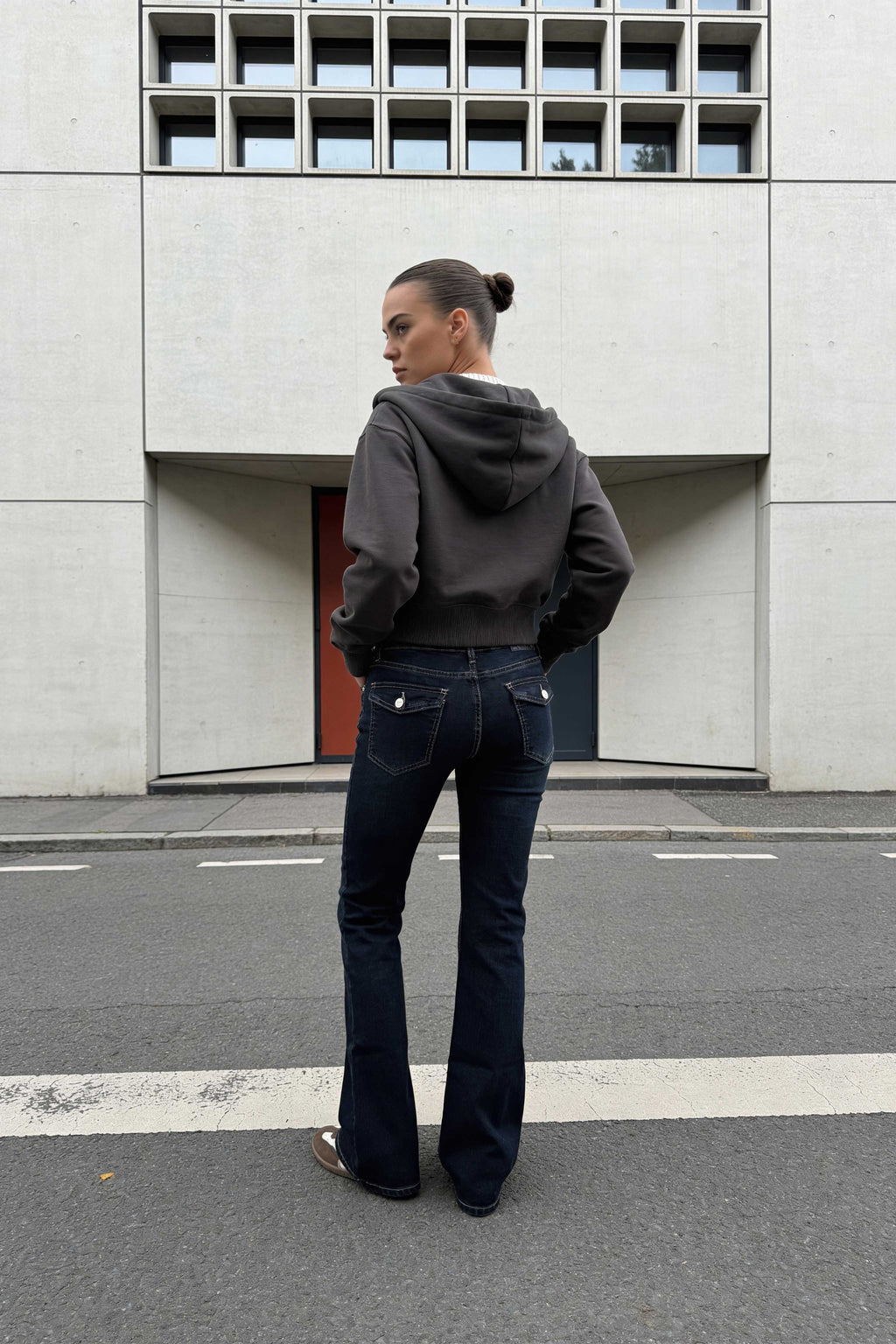 Flare – Low-Waist Deep Vintage Green Jeans Flare CIZARO - Cizaro Jeans