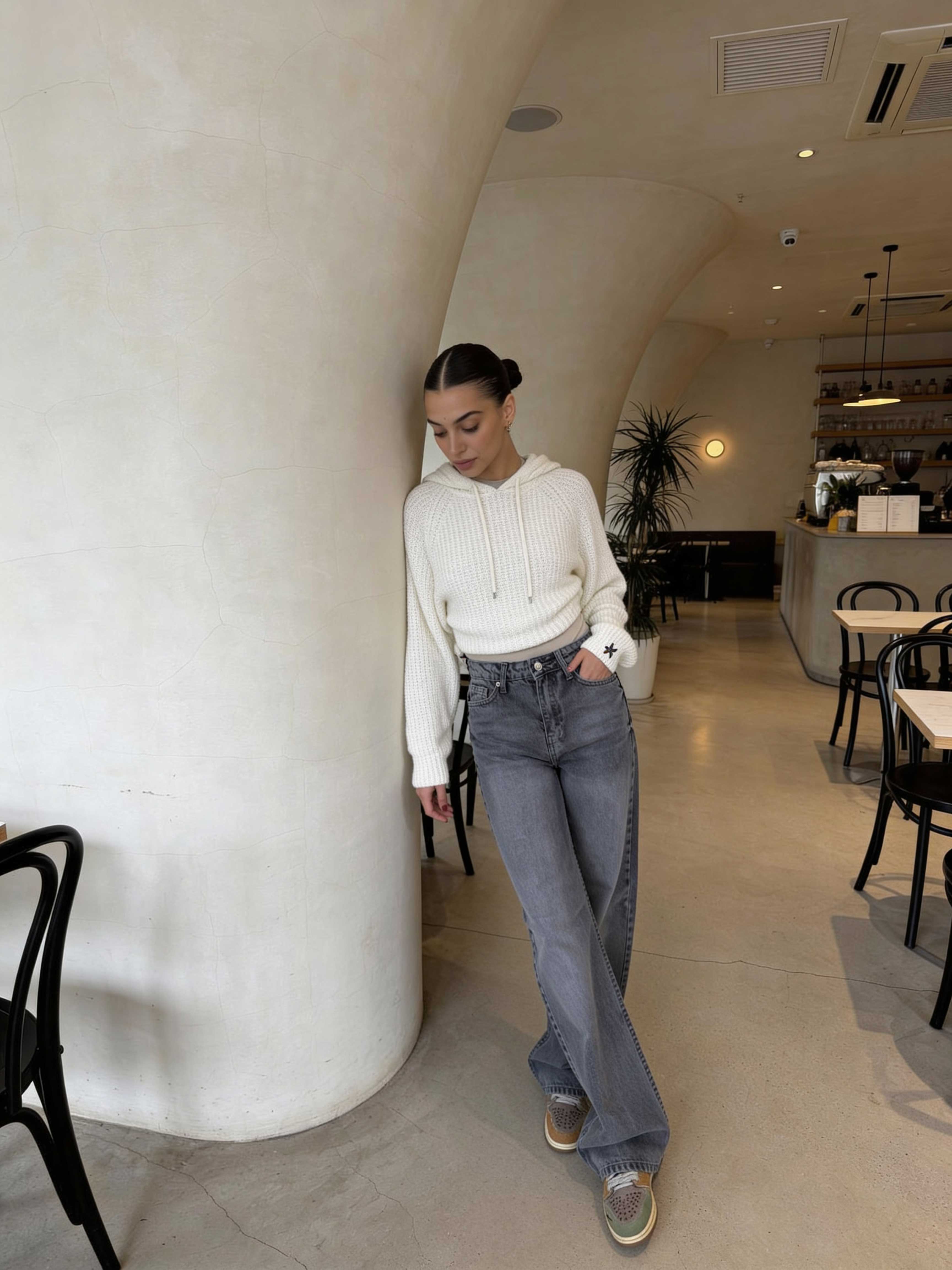 Wide Leg High-Waist – Grey Jeans wide leg CIZARO - Cizaro Jeans