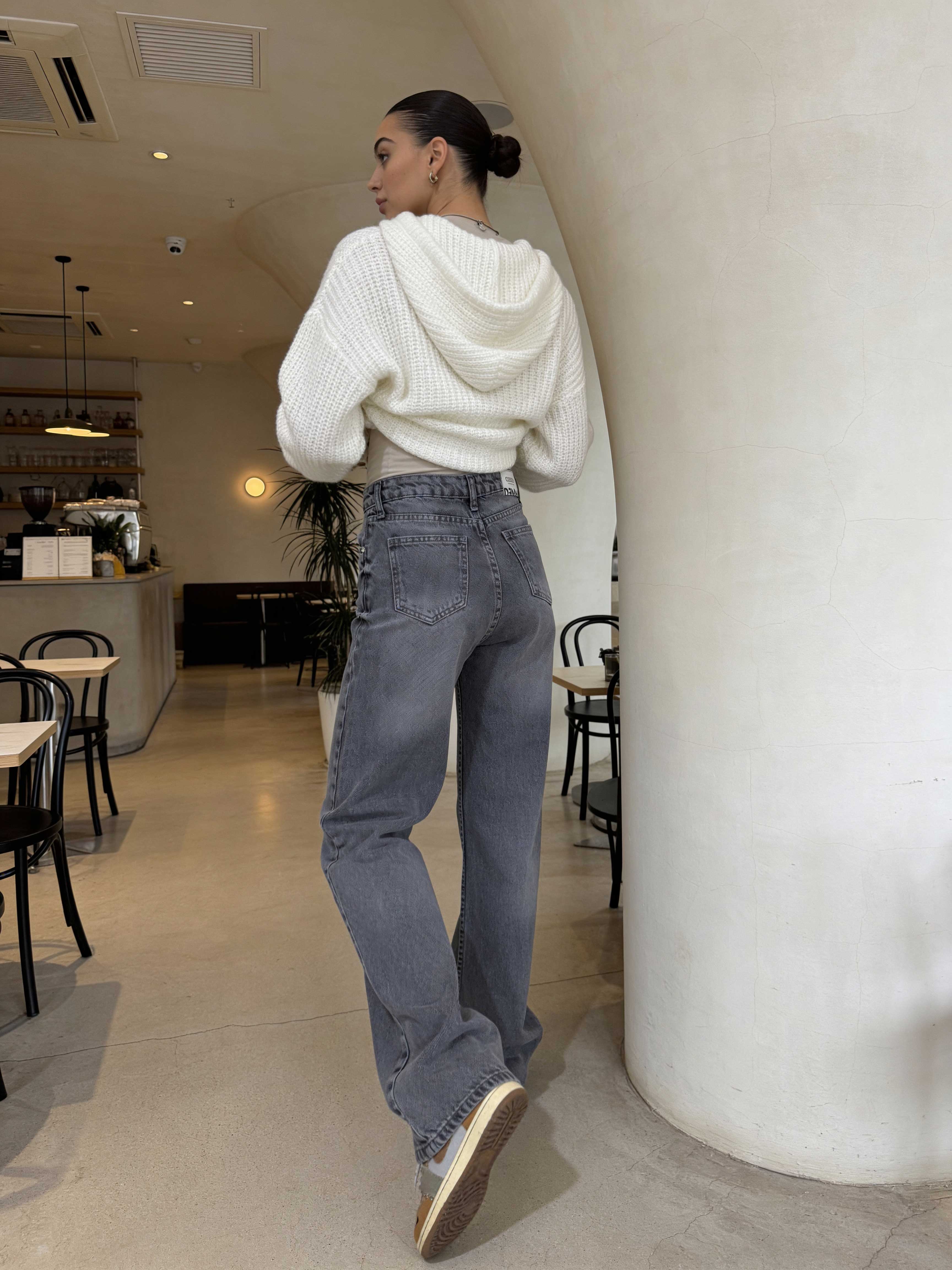 Wide Leg High-Waist – Grey Jeans wide leg CIZARO - Cizaro Jeans