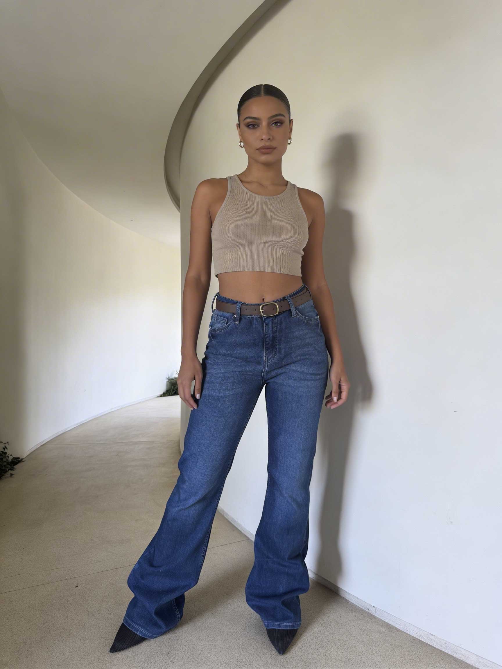 Flare High Waist – Ocean Blue Jeans flare CIZARO - Cizaro Jeans