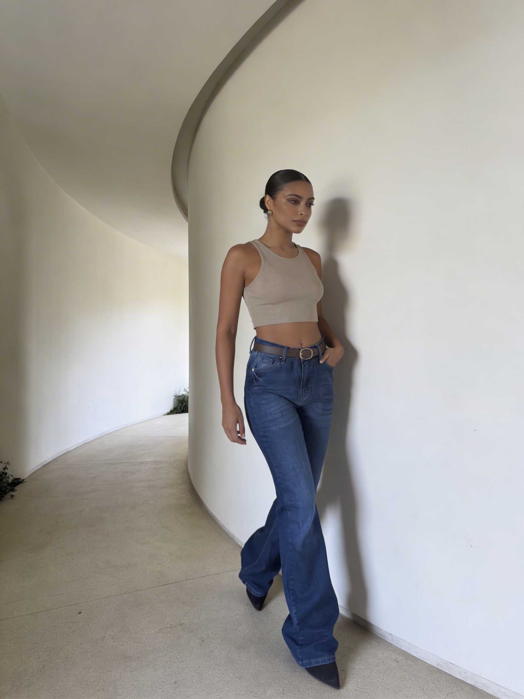 Flare High Waist – Ocean Blue Jeans flare CIZARO - Cizaro Jeans