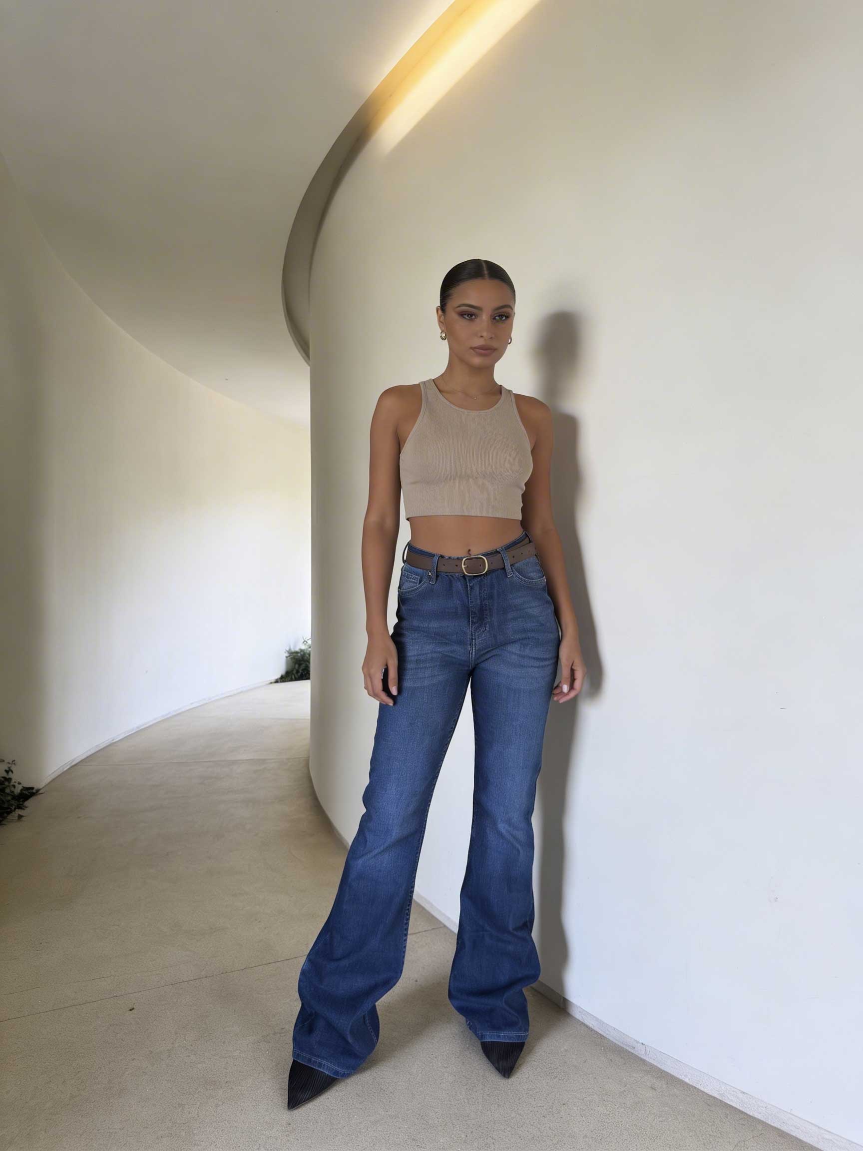 Flare High Waist – Ocean Blue Jeans flare CIZARO - Cizaro Jeans