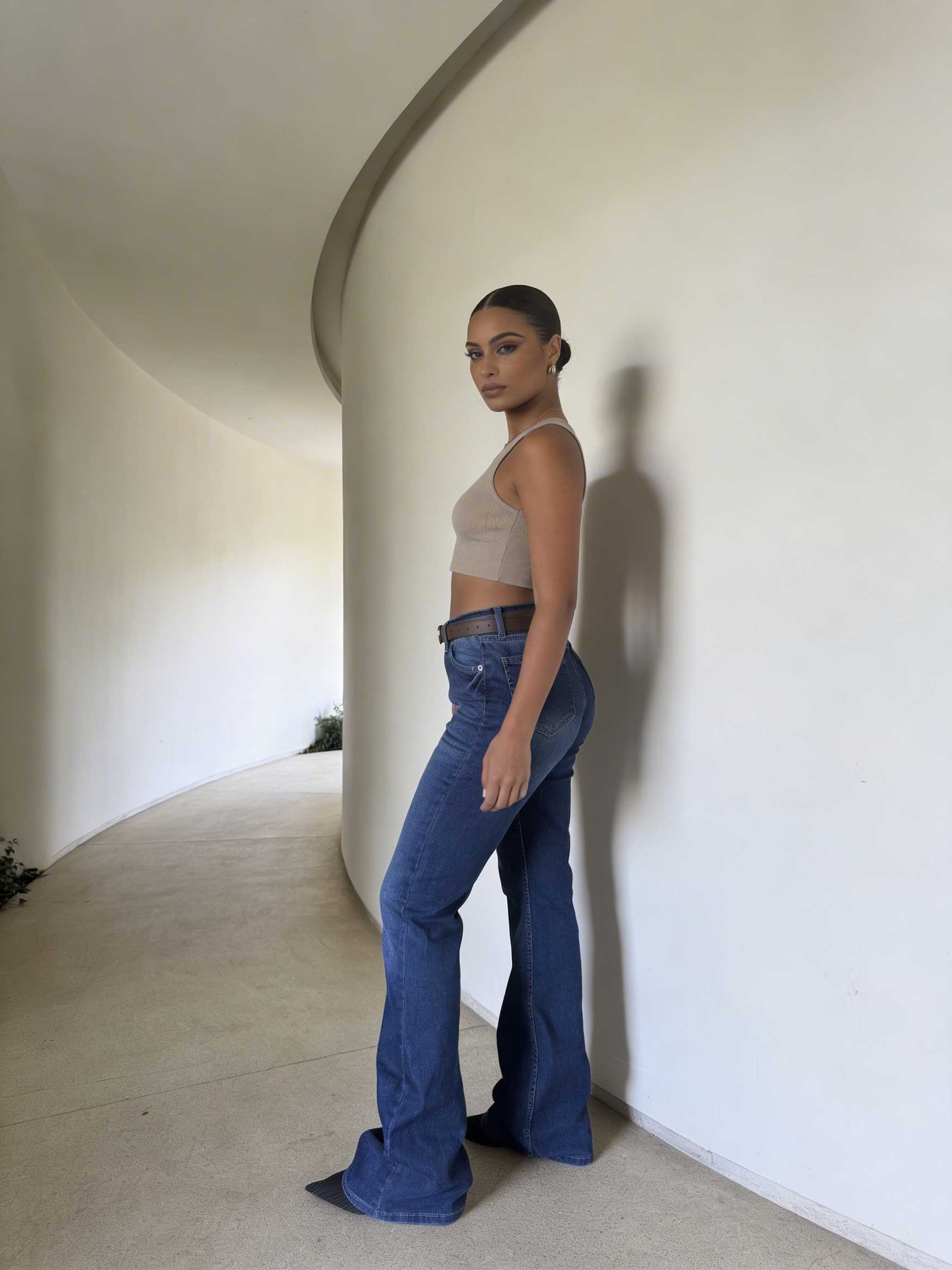 Flare High Waist – Ocean Blue Jeans flare CIZARO - Cizaro Jeans