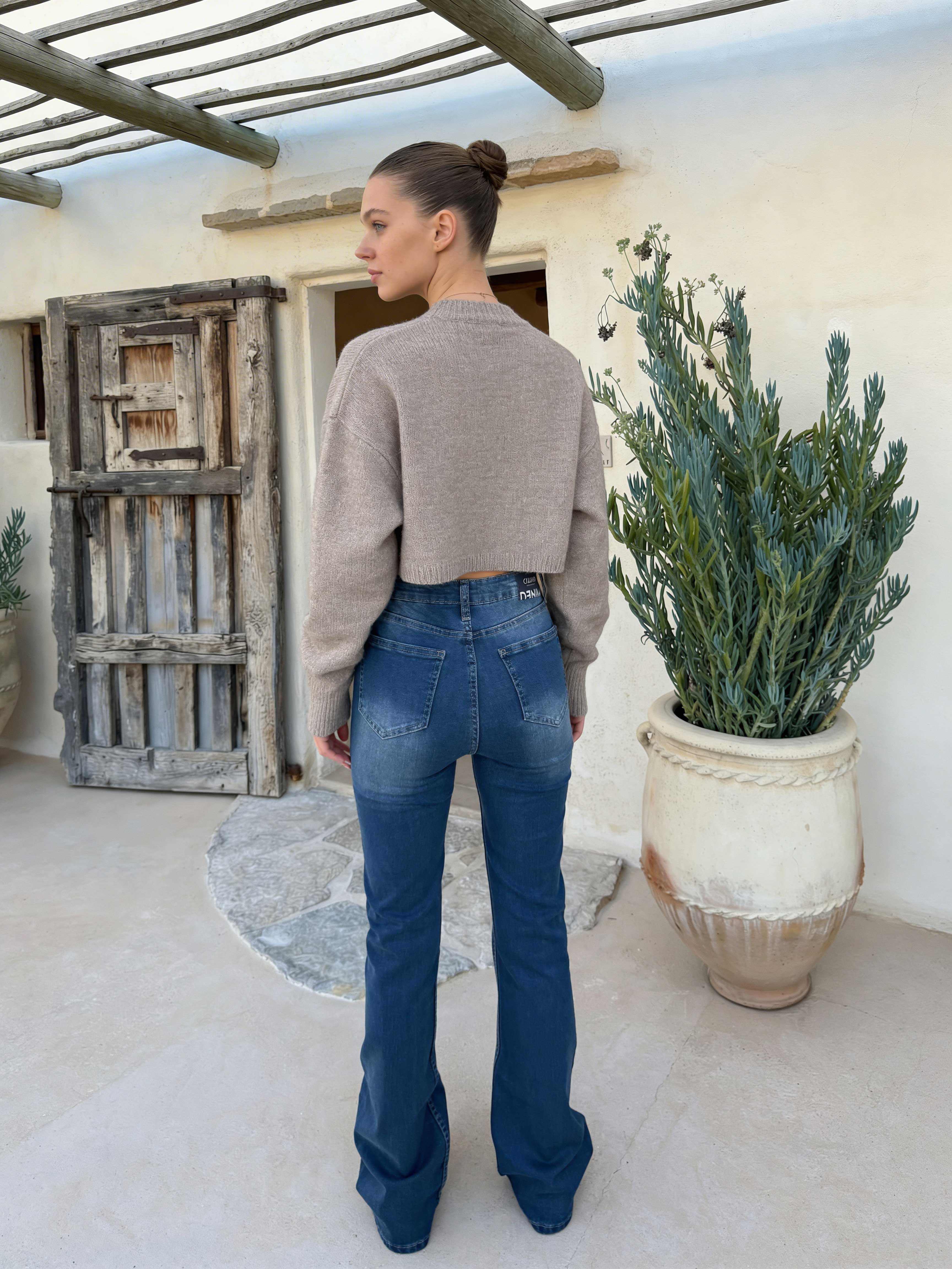 Flare – High-Waist Mid Vintage Blue Jeans Flare CIZARO - Cizaro Jeans