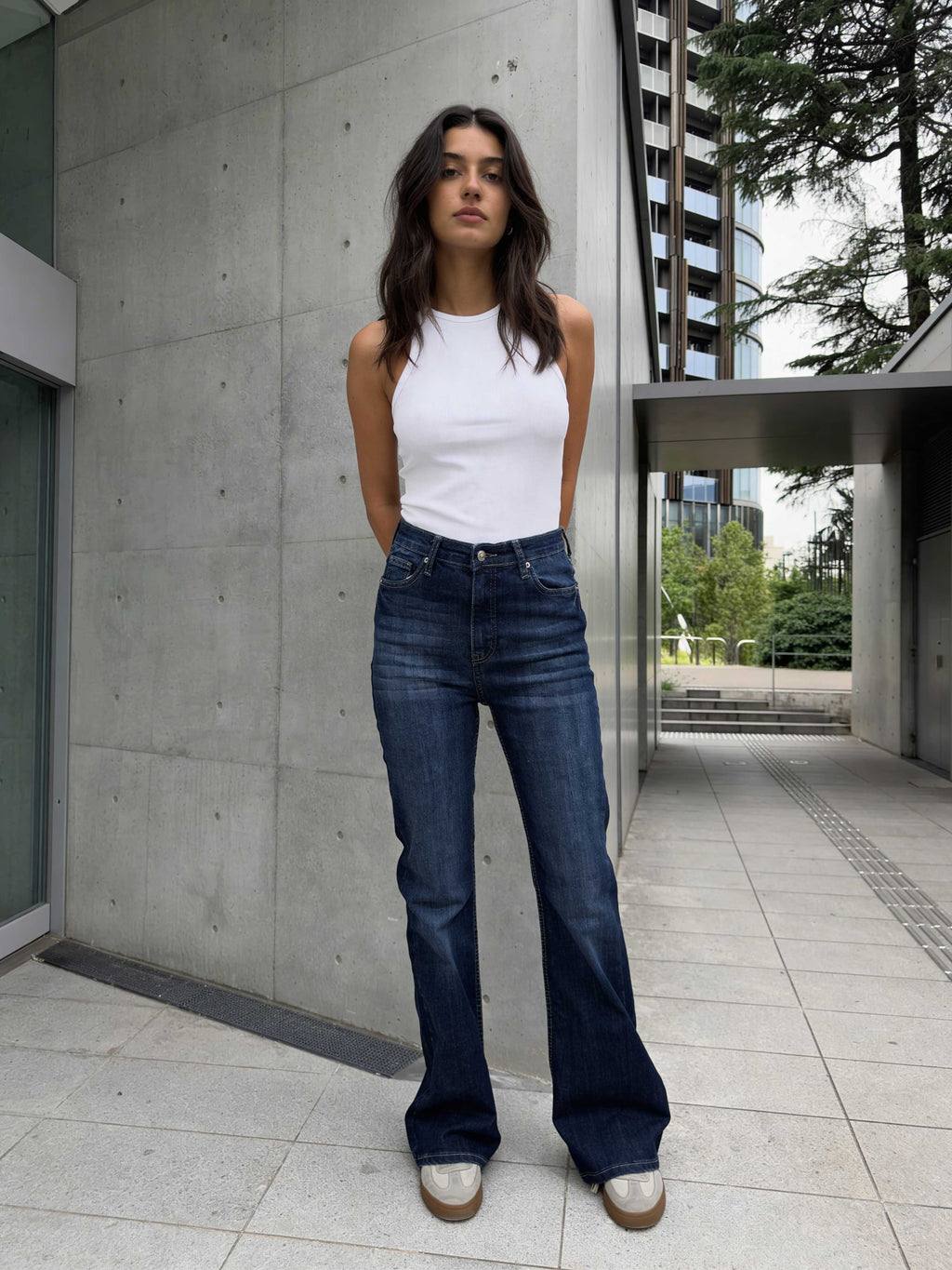 Flare – High-Waist Midnight Indigo Jeans Flare CIZARO - Cizaro Jeans