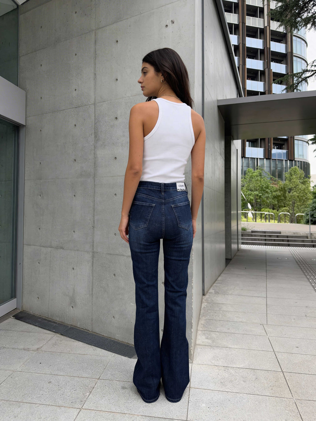 Flare – High-Waist Midnight Indigo Jeans Flare CIZARO - Cizaro Jeans
