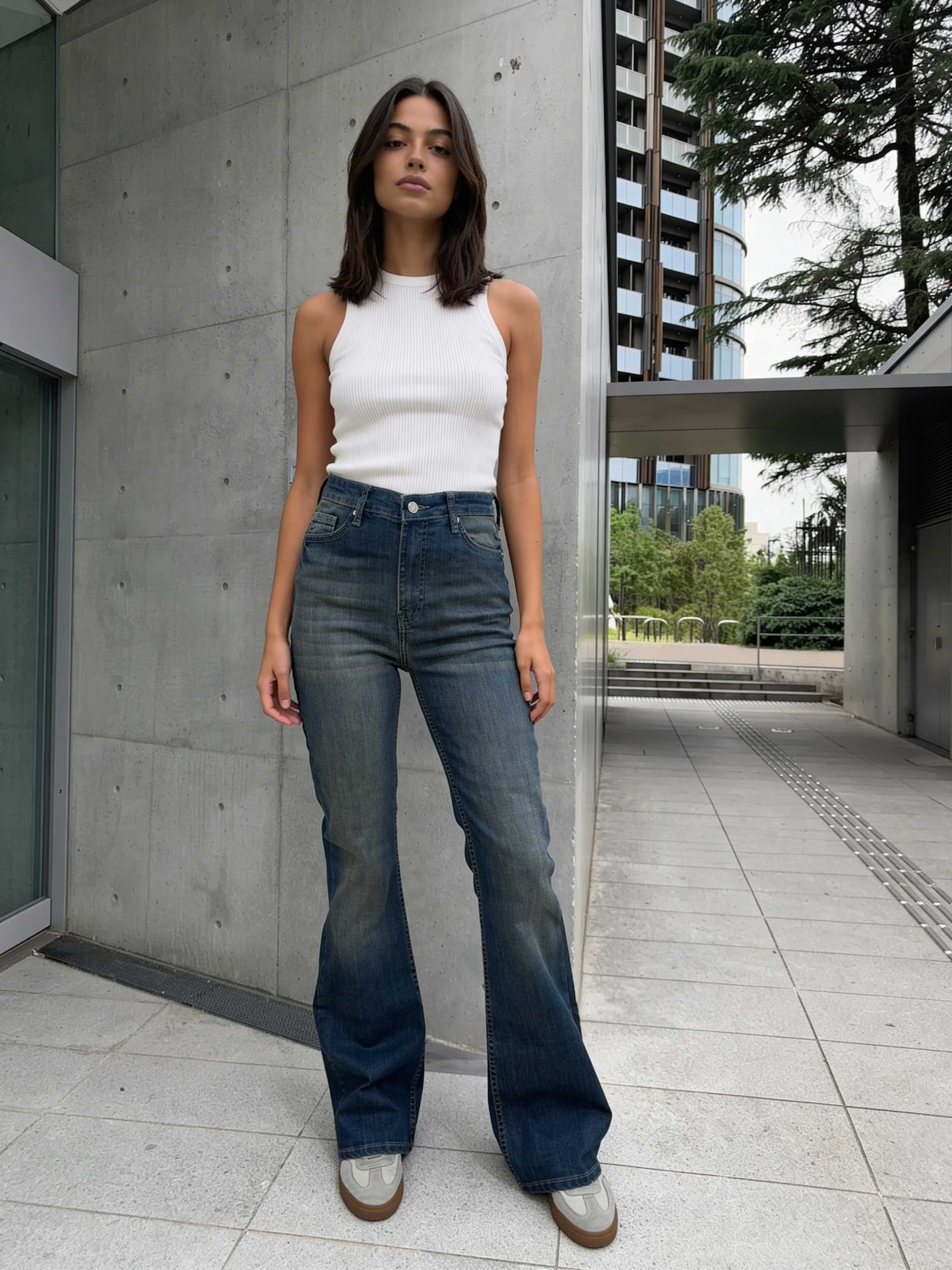 Flare – High-Waist Perfect Vintage Blue Jeans Flare CIZARO - Cizaro Jeans