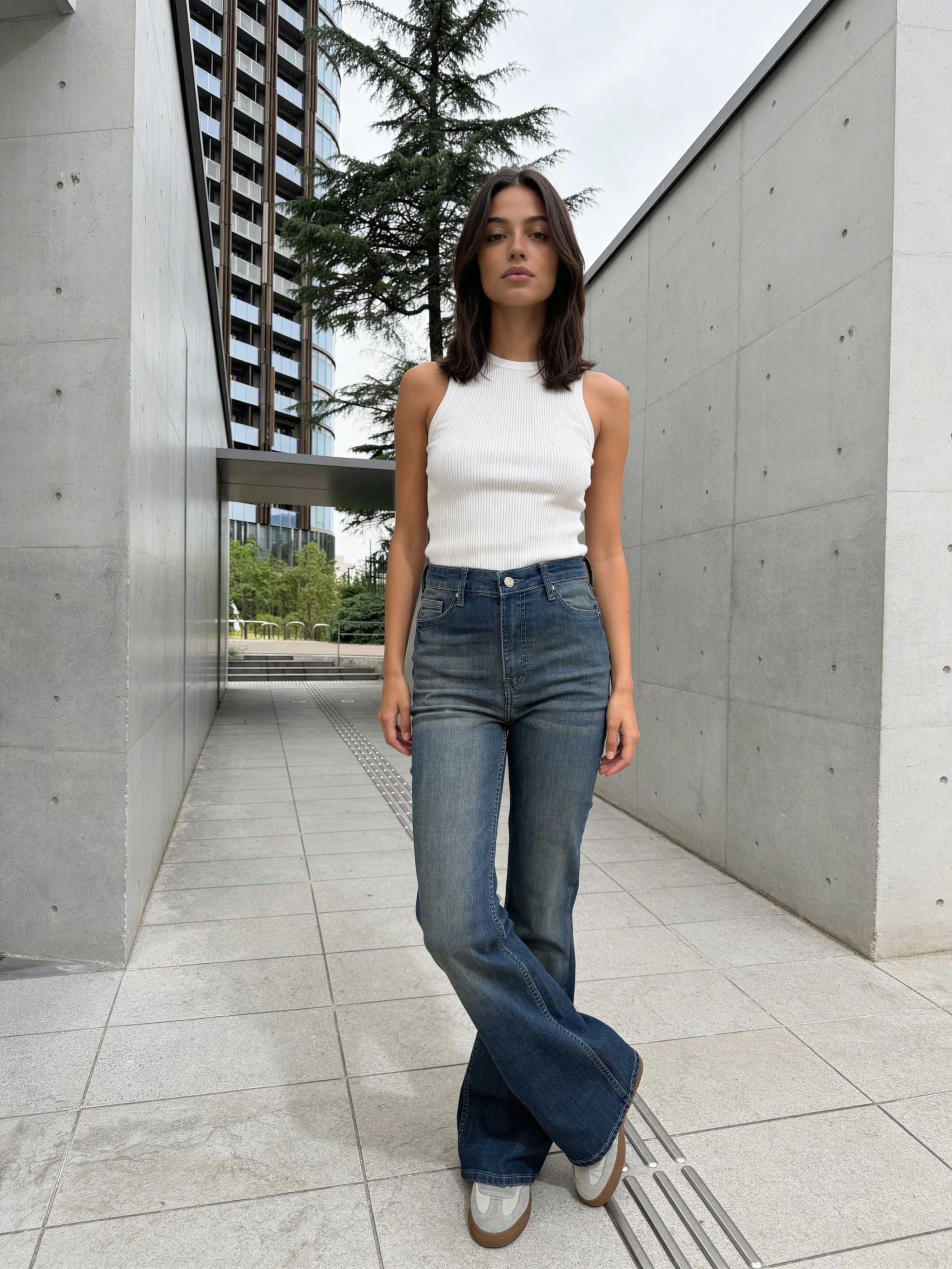 Flare – High-Waist Perfect Vintage Blue Jeans Flare CIZARO - Cizaro Jeans