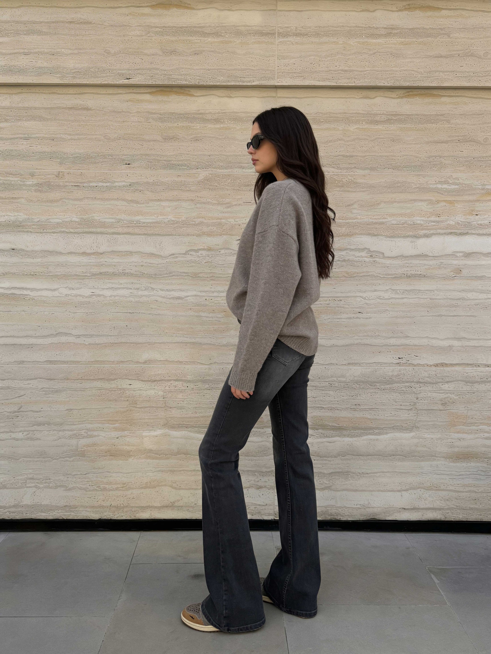 Flare - High-Waist Ash Black Jeans Flare CIZARO - Cizaro Jeans