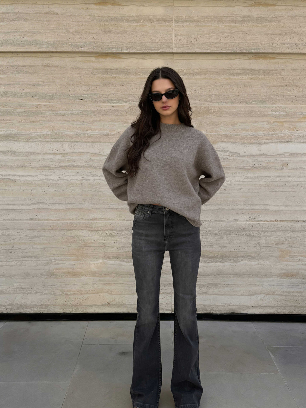 Flare - High-Waist Ash Black Jeans Flare CIZARO - Cizaro Jeans