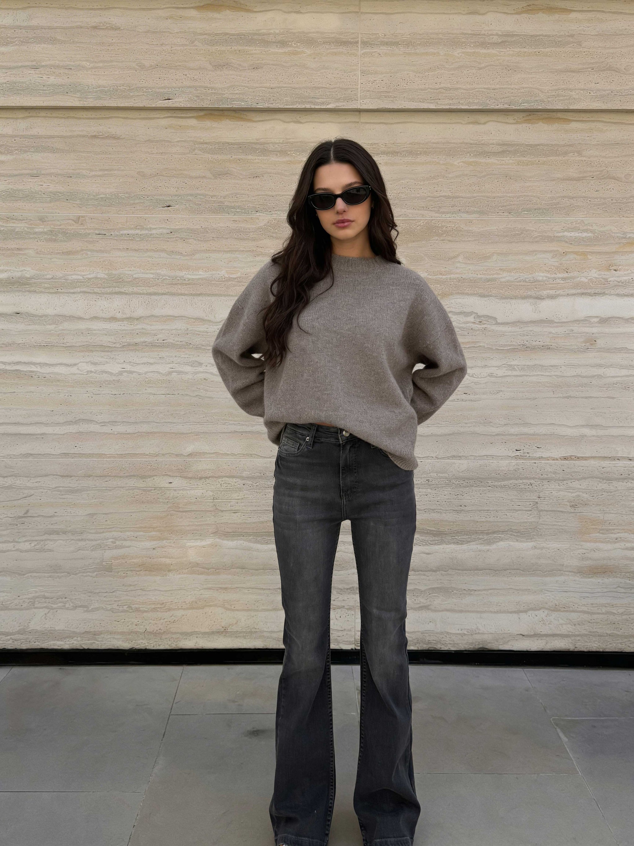 Flare - High-Waist Ash Black Jeans Flare CIZARO - Cizaro Jeans