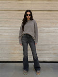 Flare - High-Waist Ash Black Jeans Flare CIZARO - Cizaro Jeans