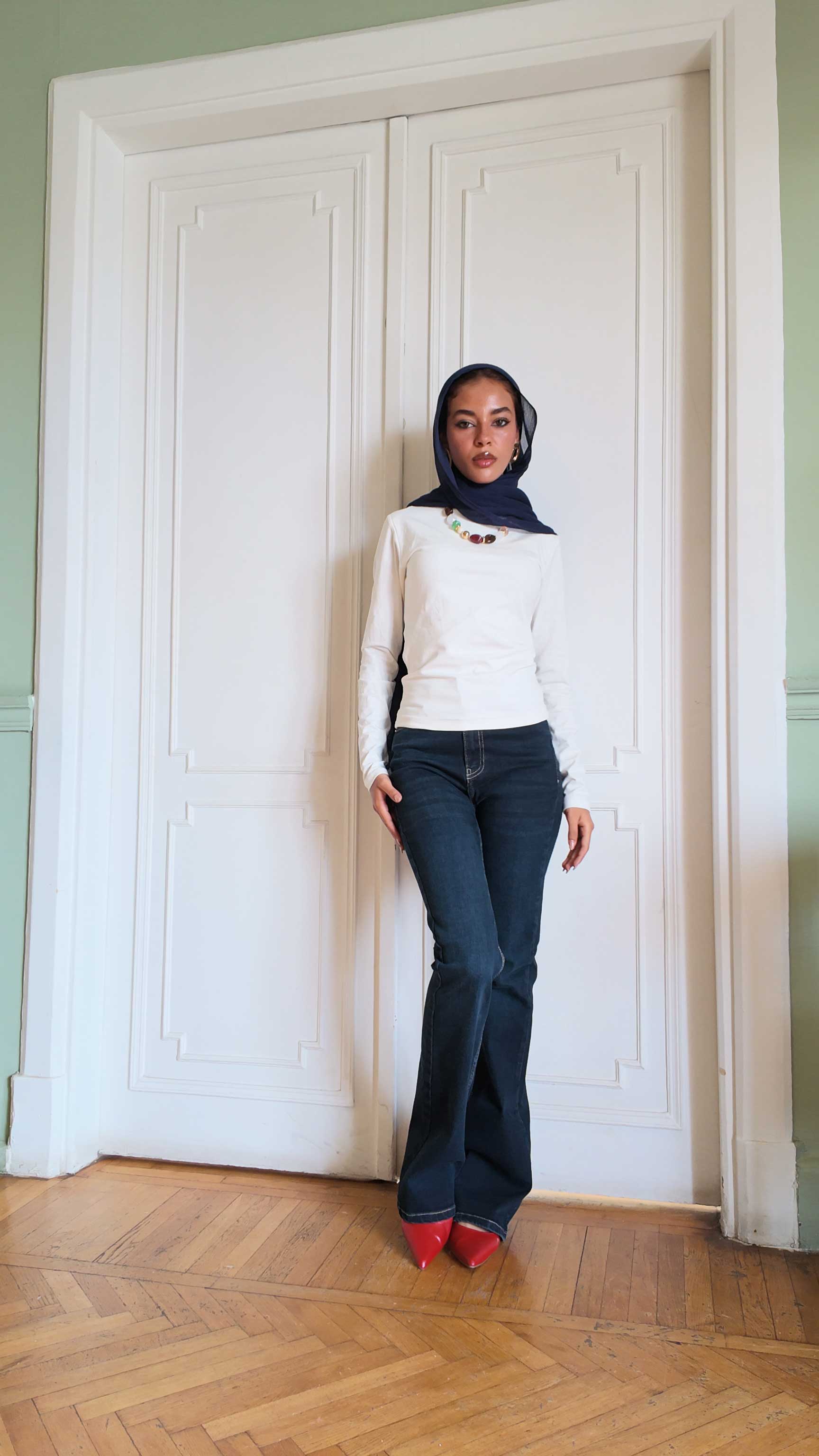 Slim Flare High-Waist Midnight Vintage green Jeans
