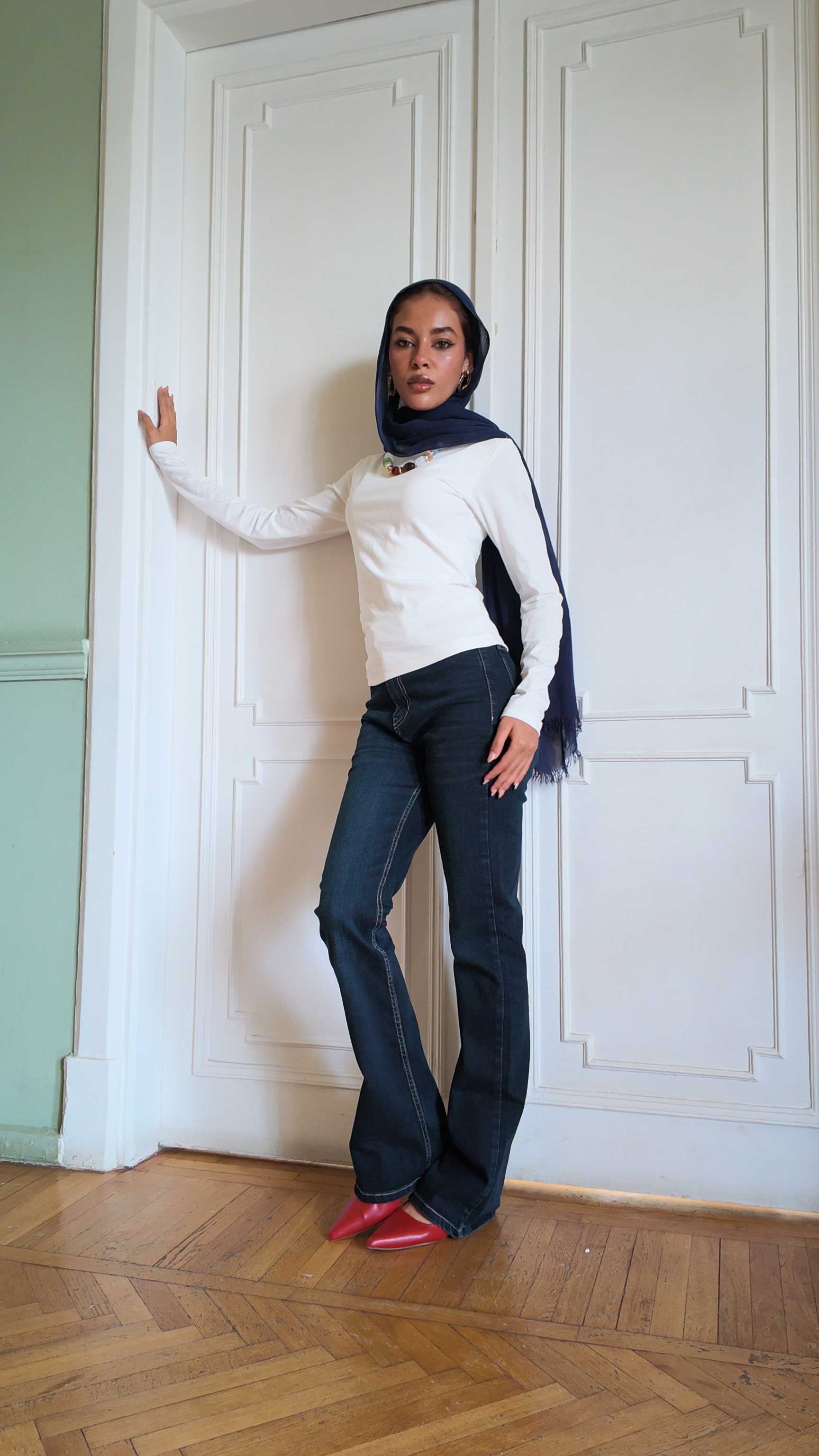 Slim Flare High-Waist Midnight Vintage green Jeans
