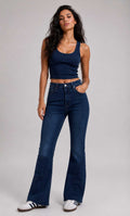 Flare High-Waist Dark Vintage Blue Jeans
