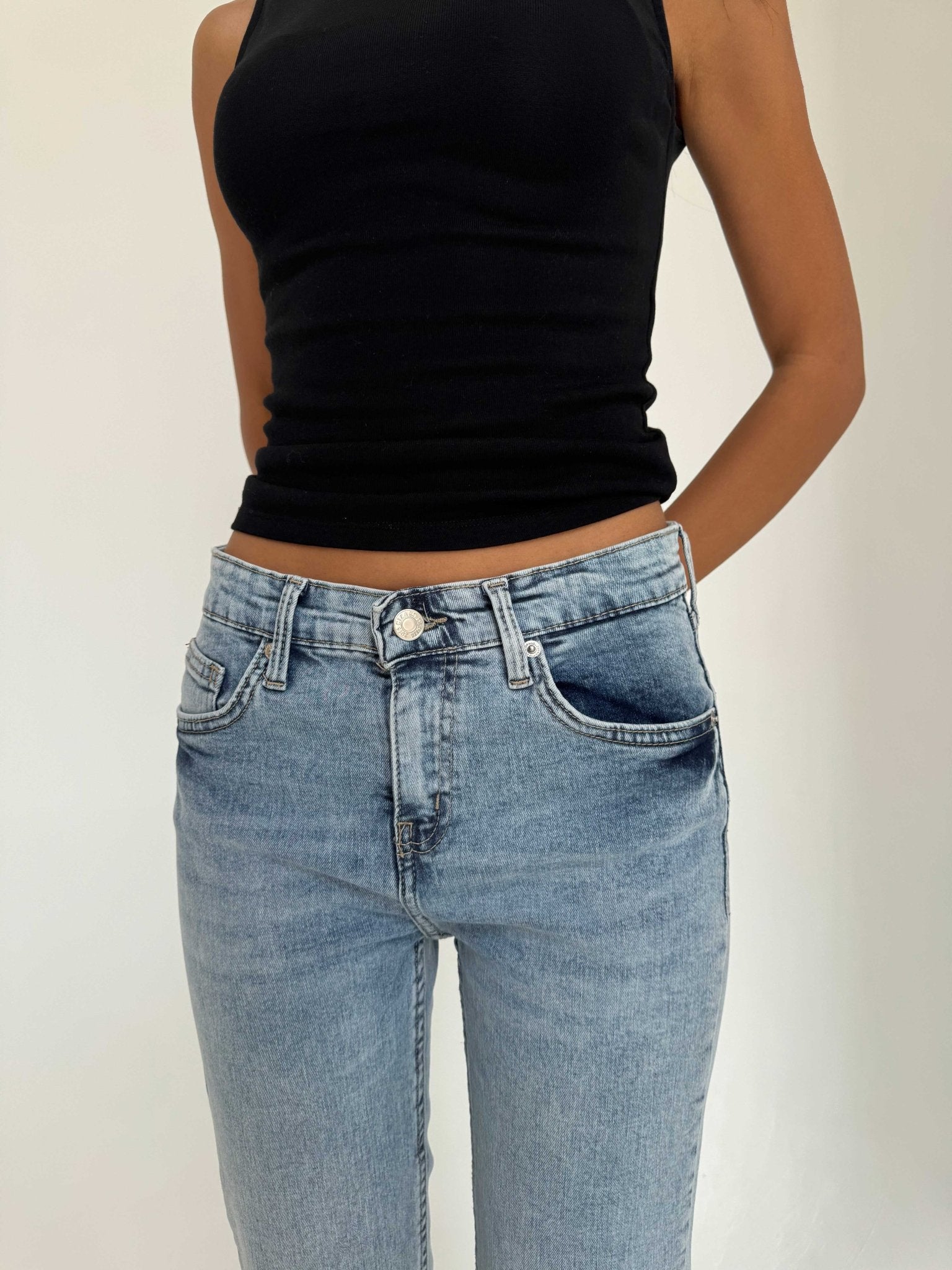 Flare – Low-Waist acid Light Blue Jeans flare CIZARO - Cizaro Jeans