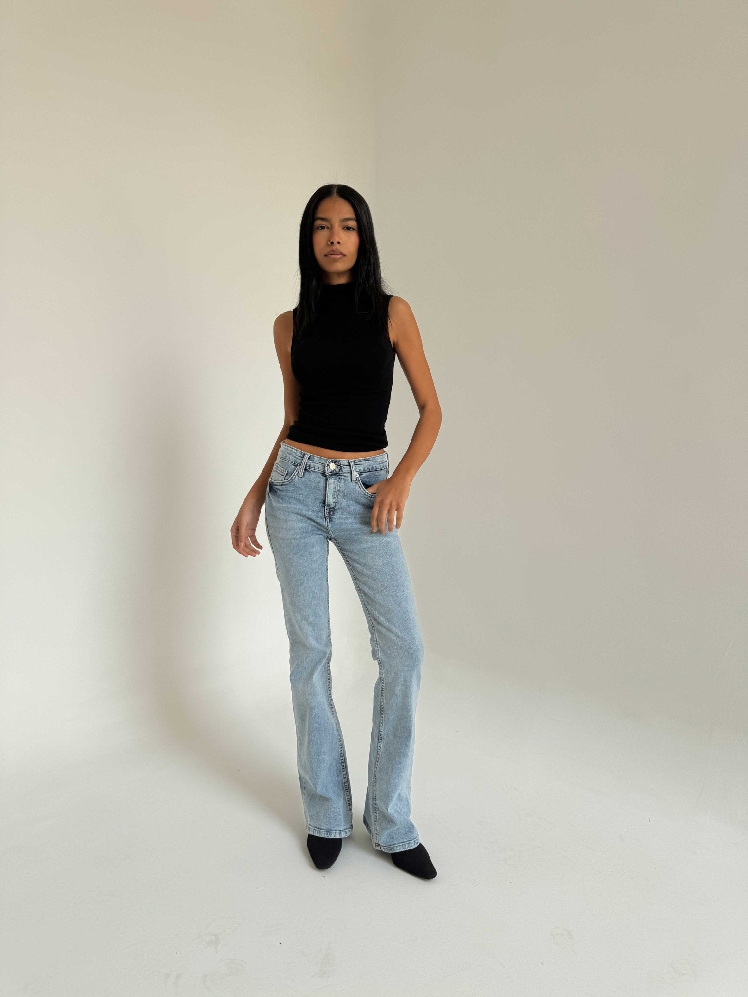 Flare – Low-Waist acid Light Blue Jeans flare CIZARO - Cizaro Jeans