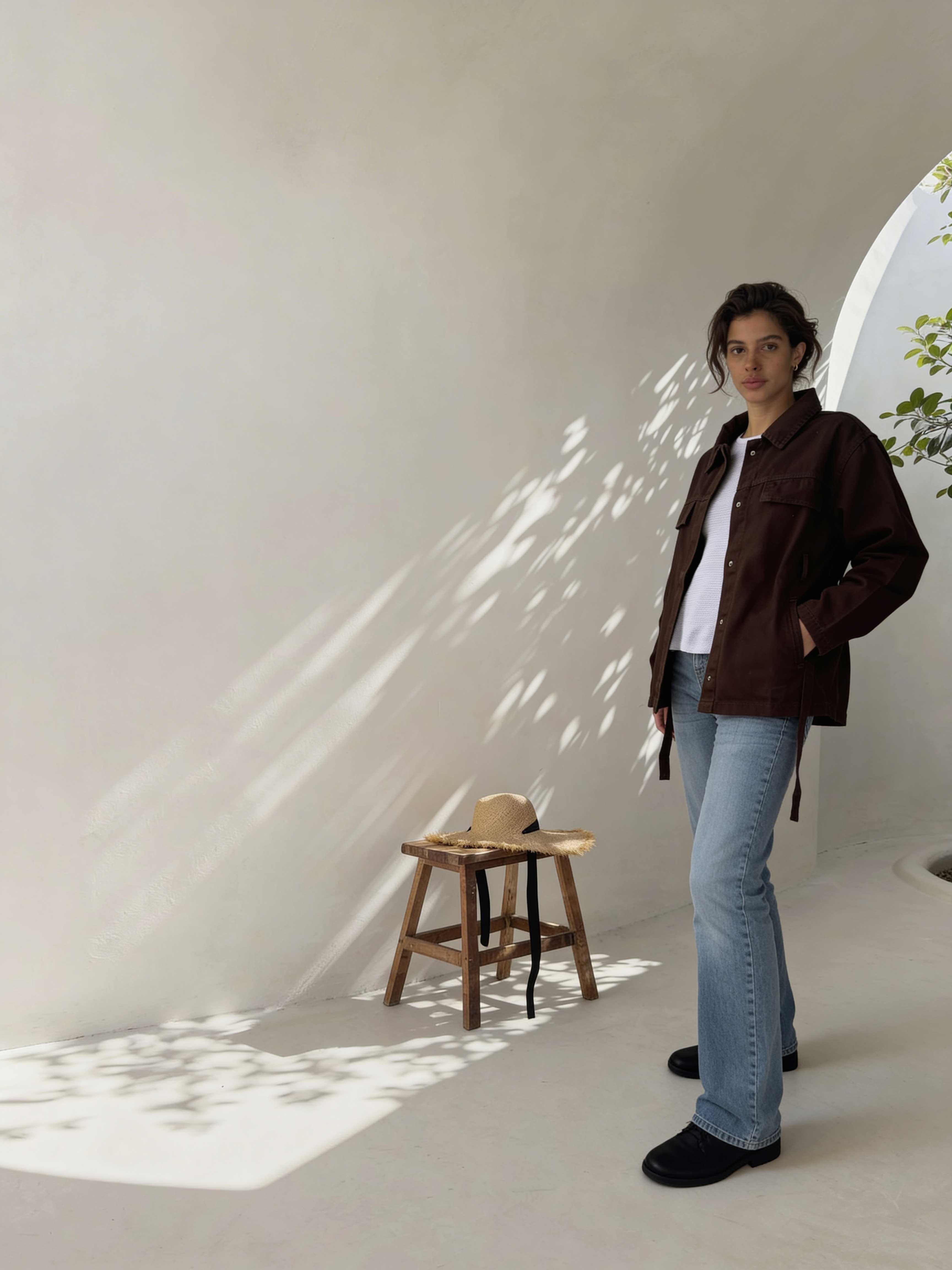 Jacket – Oversized Dark Chocolate Denim Jacket CIZARO - Cizaro Jeans