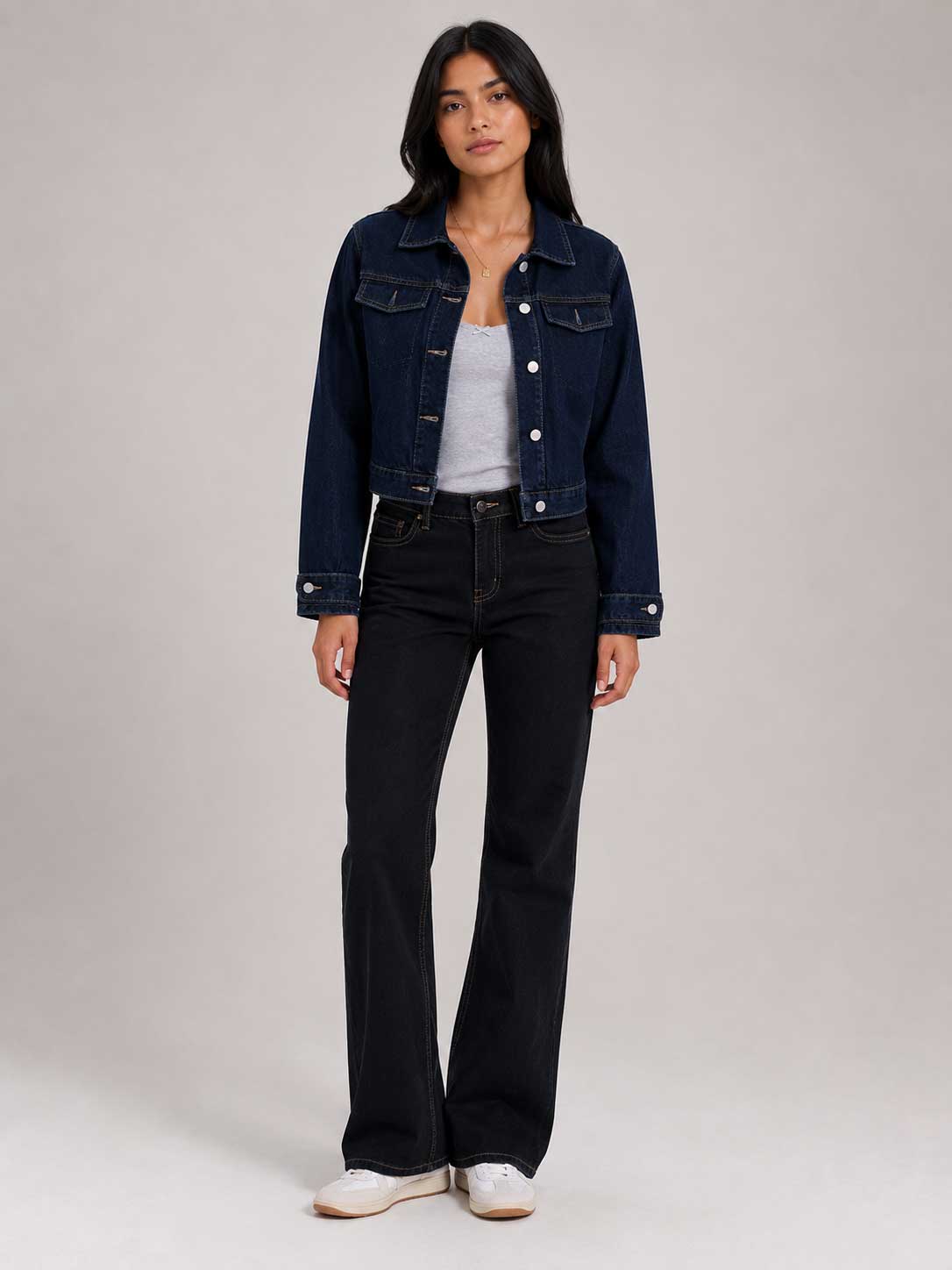 Denim Edge Cropped Jacket | Raw Denim Jacket CIZARO - Cizaro Jeans