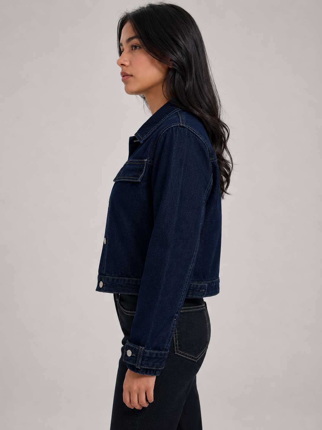 Denim Edge Cropped Jacket | Raw Denim Jacket CIZARO - Cizaro Jeans
