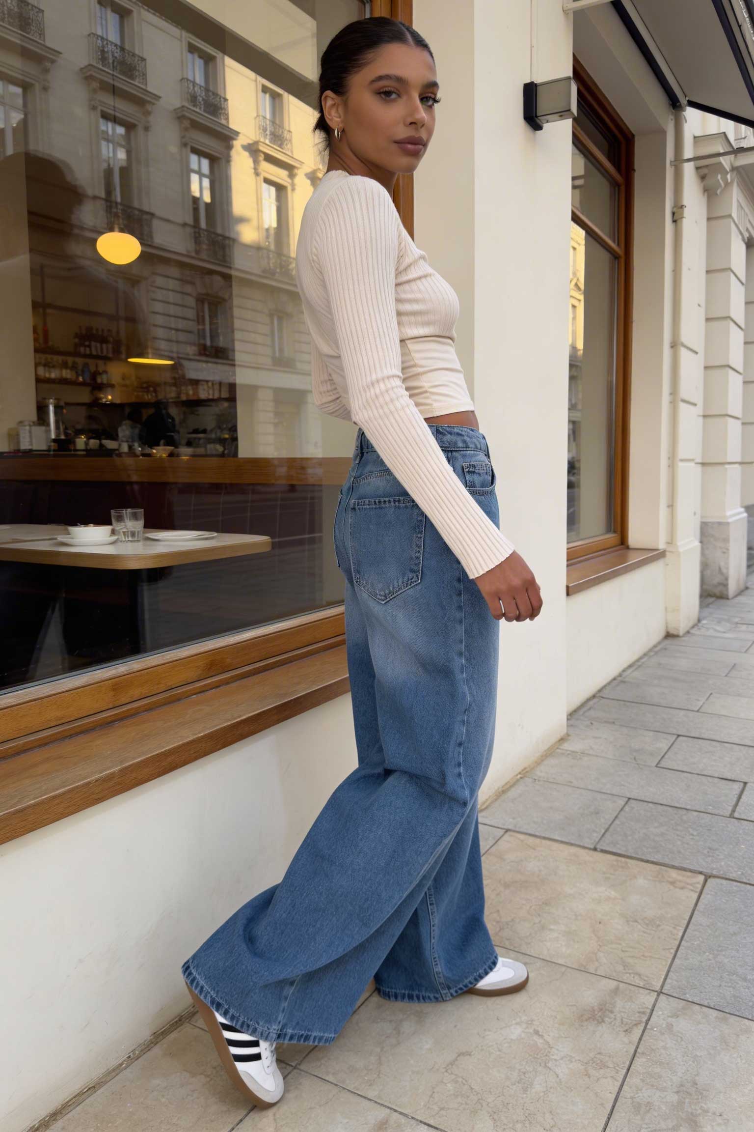 Loose Baggy – Mid-Rise Marine Blue Jeans Baggy CIZARO - Cizaro Jeans