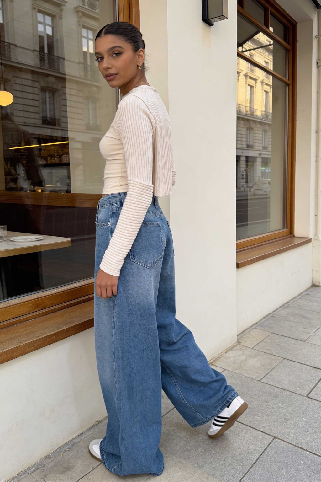Loose Baggy – Mid-Rise Marine Blue Jeans Loose Baggy CIZARO - Cizaro Jeans