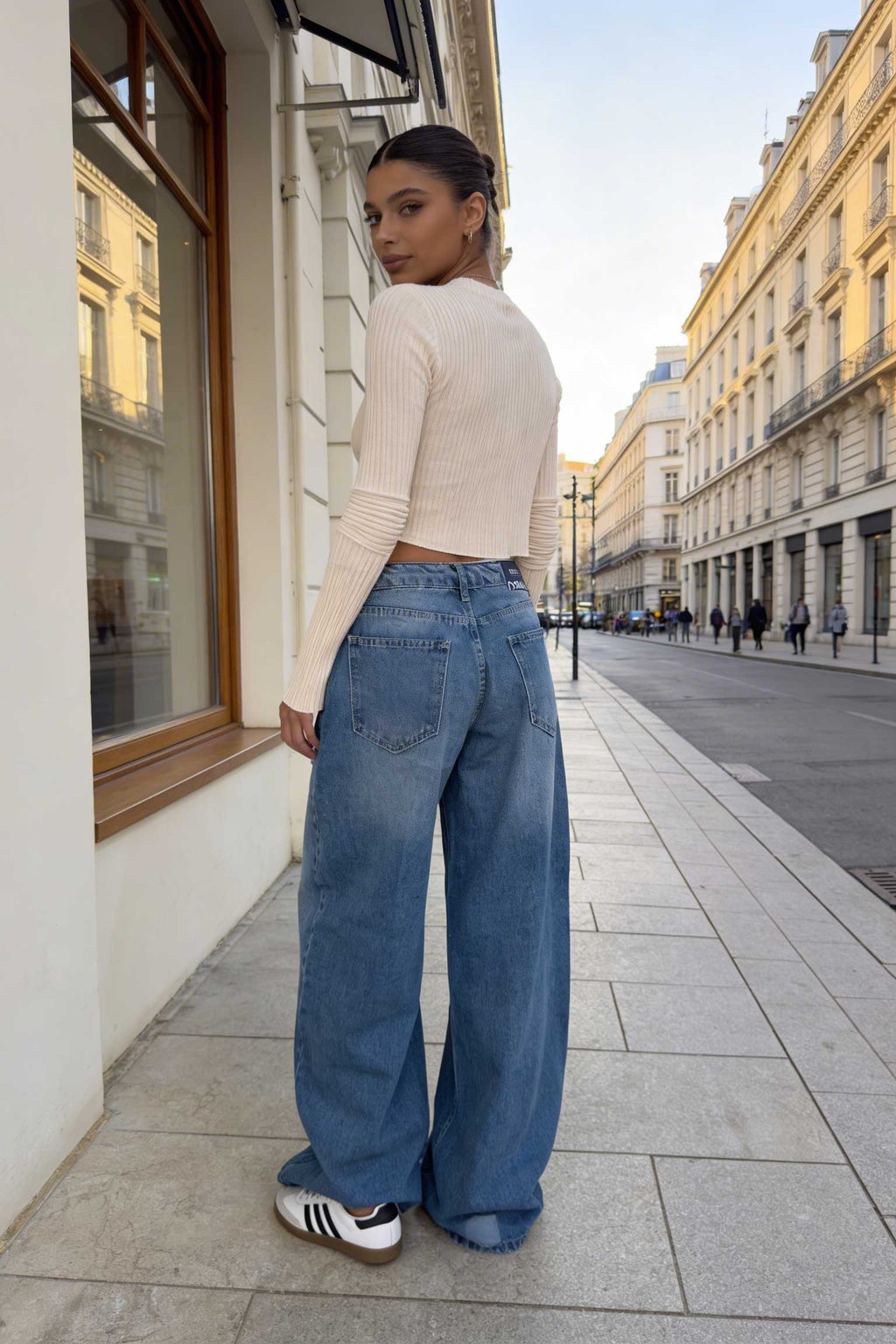 Loose Baggy – Mid-Rise Marine Blue Jeans Loose Baggy CIZARO - Cizaro Jeans
